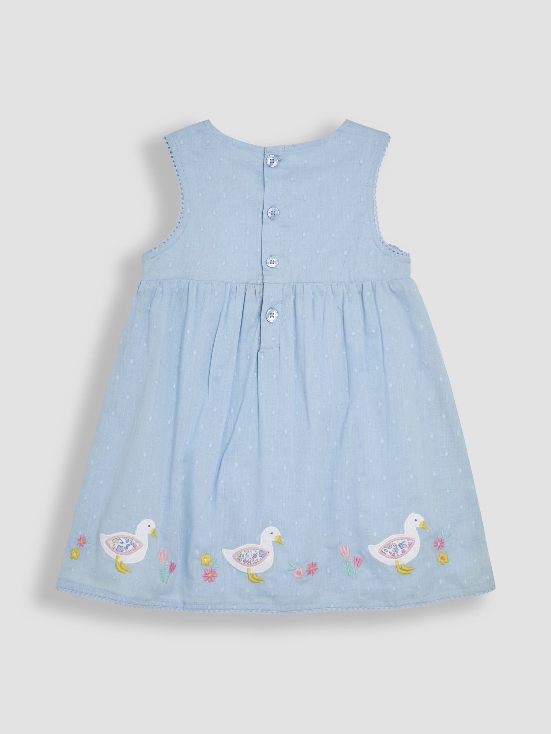 Blue Duck Floral Baby Appliqué 100% Cotton Dress - Image 5 of 6