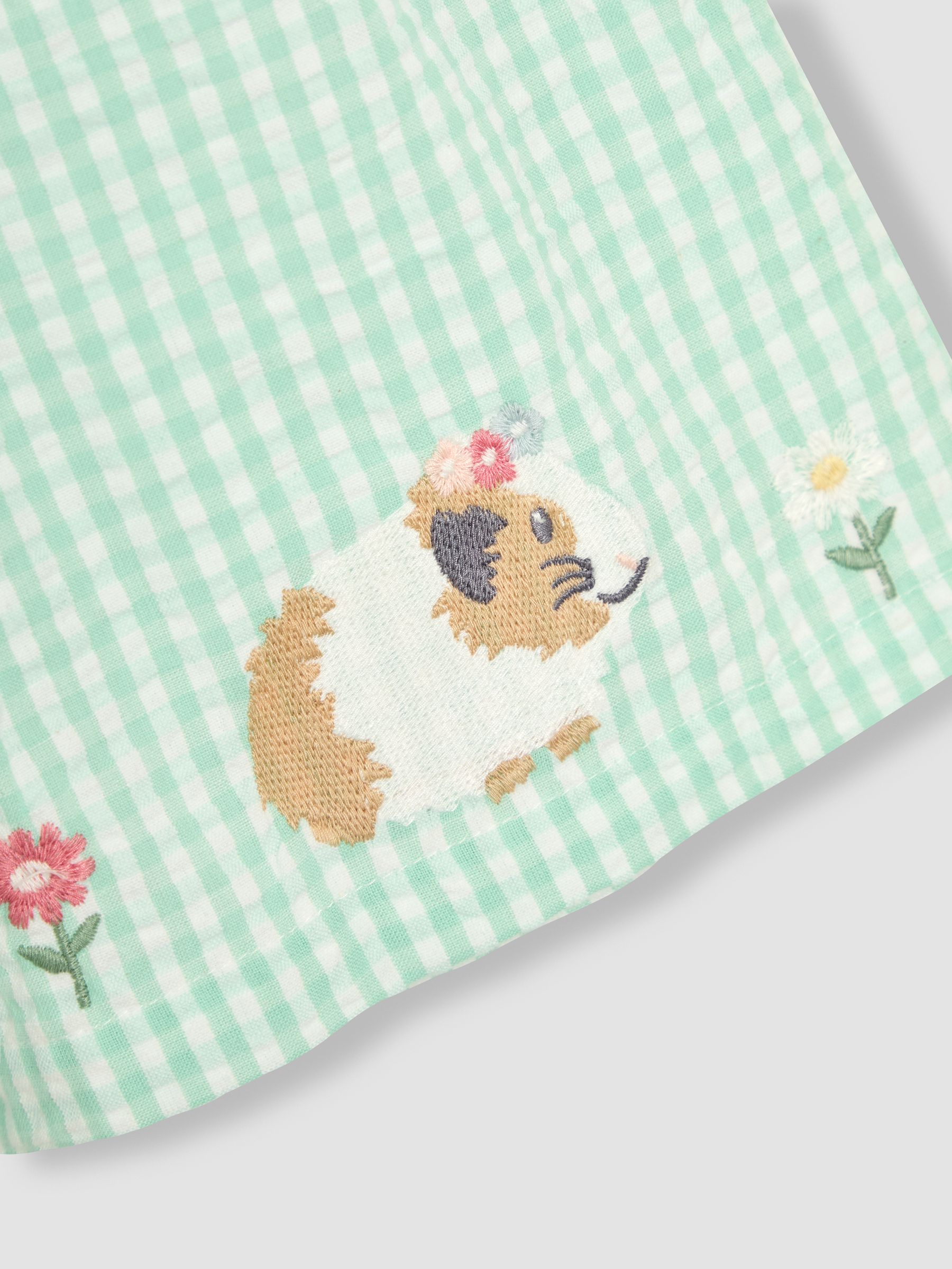 Green Guinea Pig Appliqué Gingham Summer Dress - Image 3 of 3
