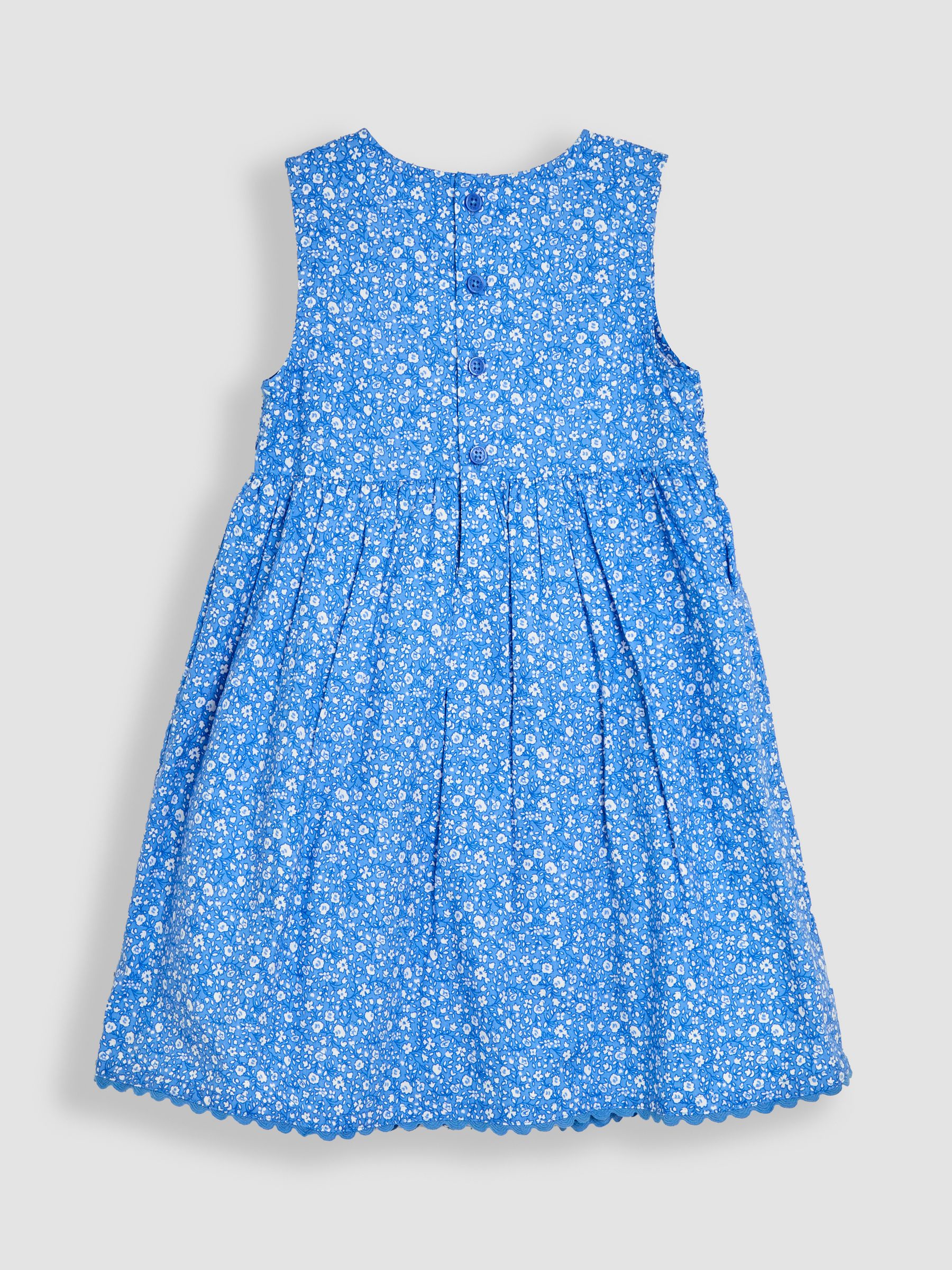 Blue Floral Smocked Summer Dress - Image 2 of 4