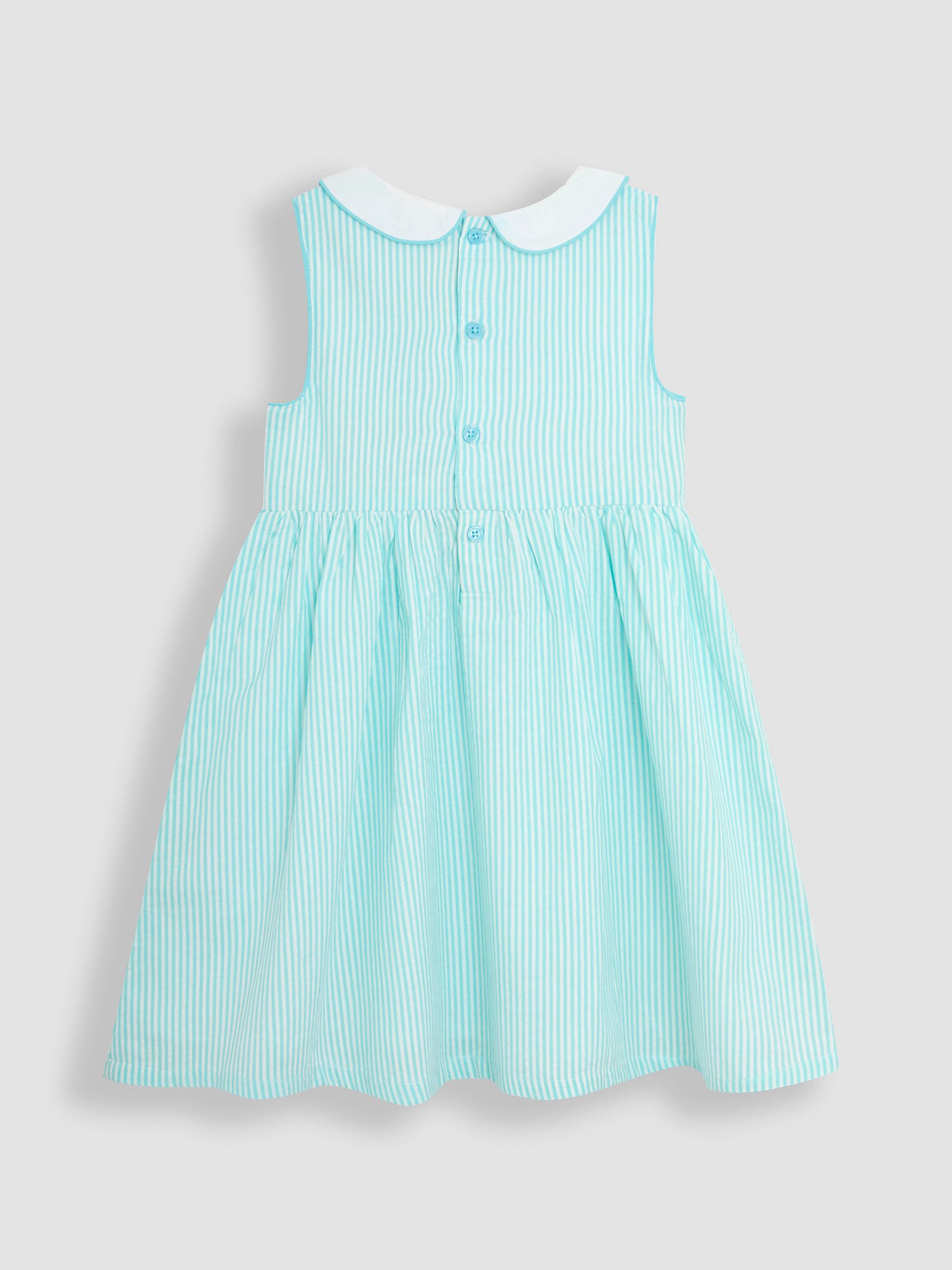 Blue Ice Cream Seersucker Stripe Smocked Dress - Image 2 of 3