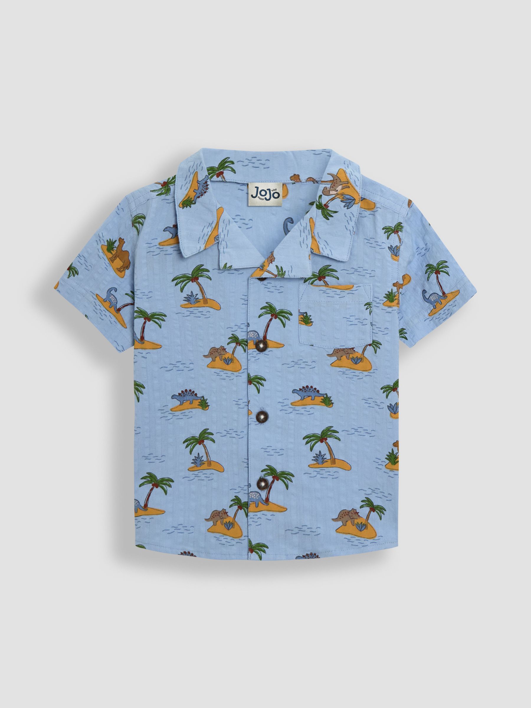 Blue Dino Island 2-Piece Printed Shirt & Shorts Set - Image 2 of 6