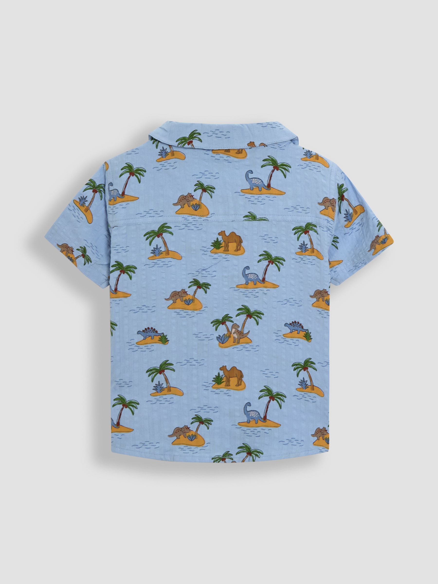 Blue Dino Island 2-Piece Printed Shirt & Shorts Set - Image 3 of 6