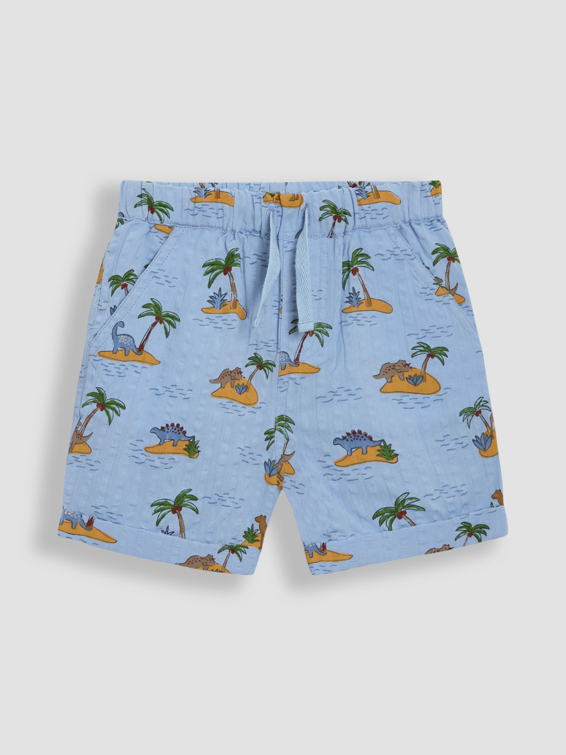 Blue Dino Island 2-Piece Printed Shirt & Shorts Set - Image 4 of 6