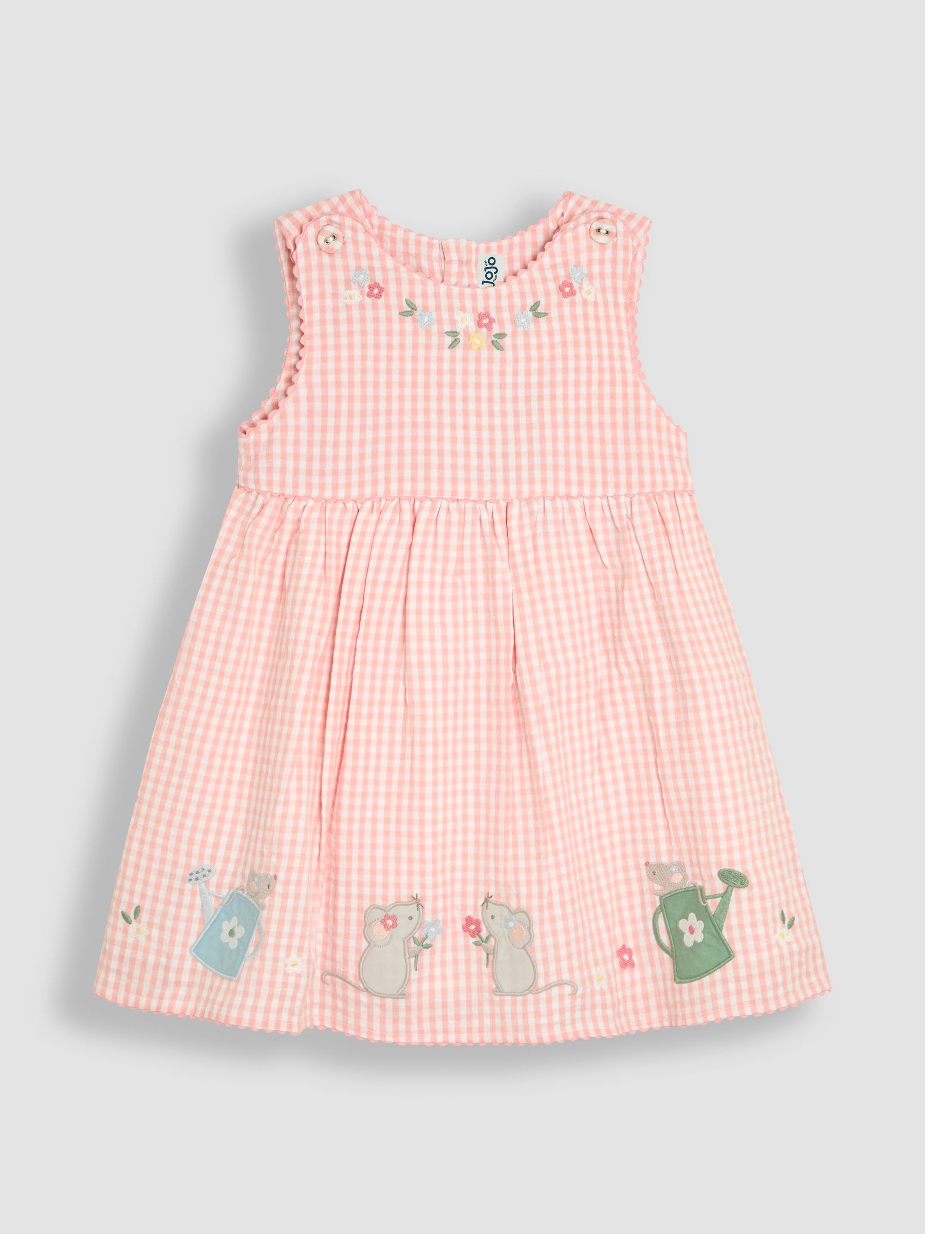 Pink Mouse Appliqué Gingham Summer Dress - Image 1 of 4