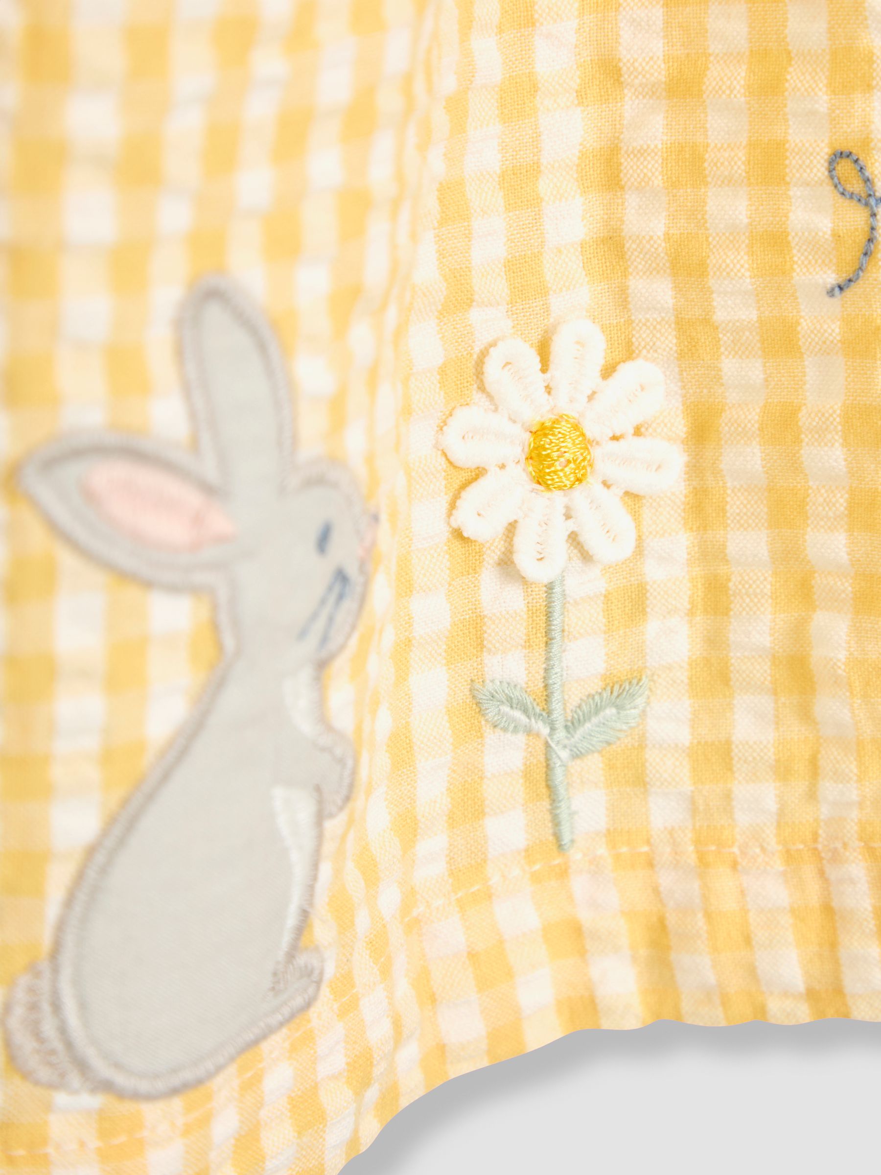 Yellow Bunny Appliqué Gingham Summer Dress - Image 3 of 3