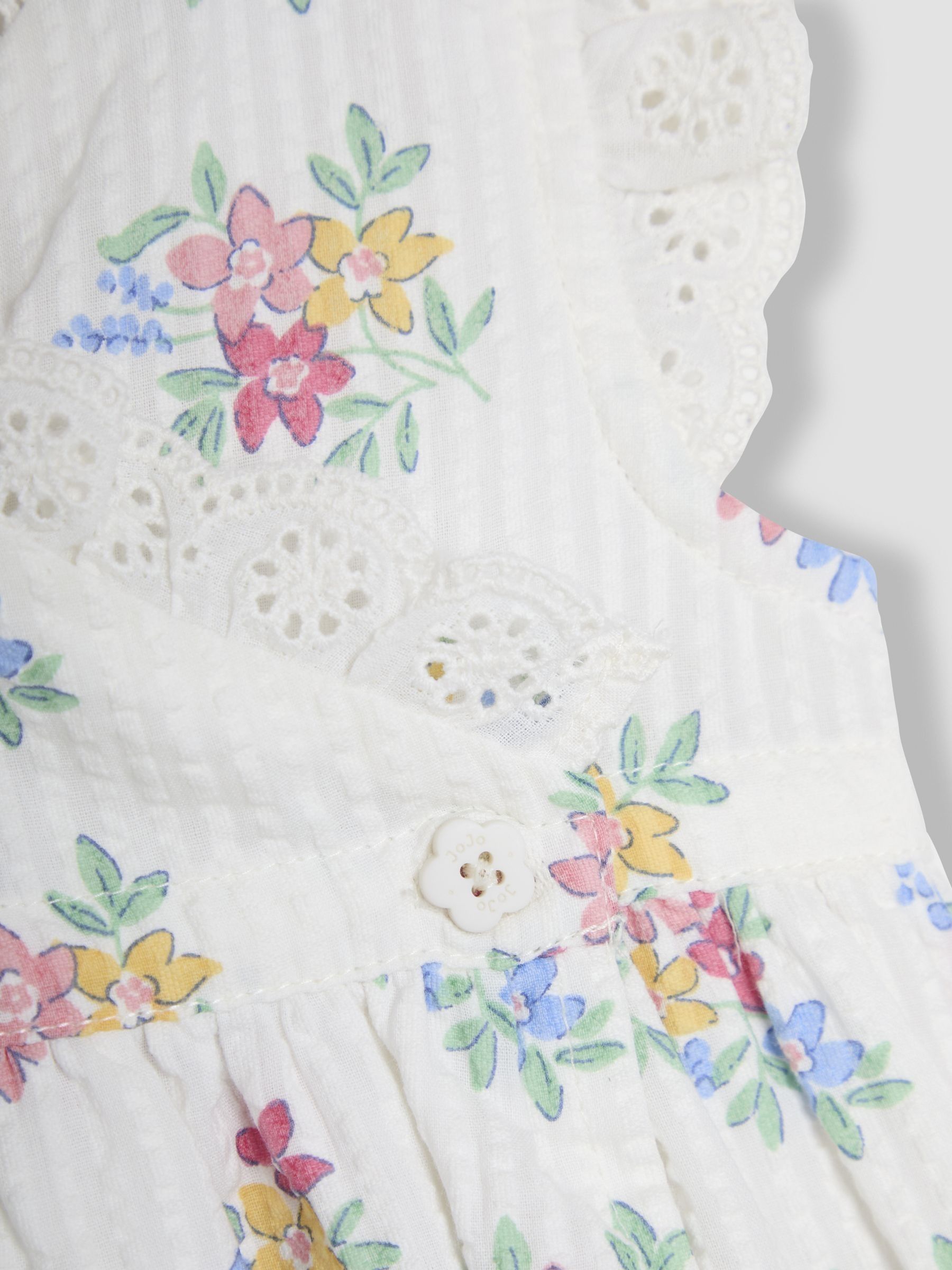 White Floral Baby Broderie Trim Wrap Dress - Image 6 of 10