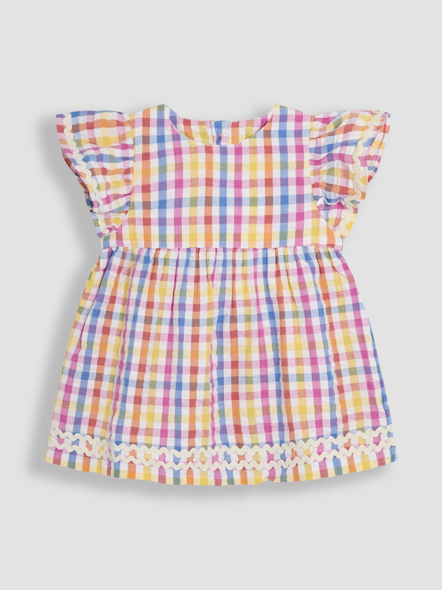 Rainbow 2-Piece Gingham Angel Sleeve Blouse & Shorts Set - Image 2 of 6