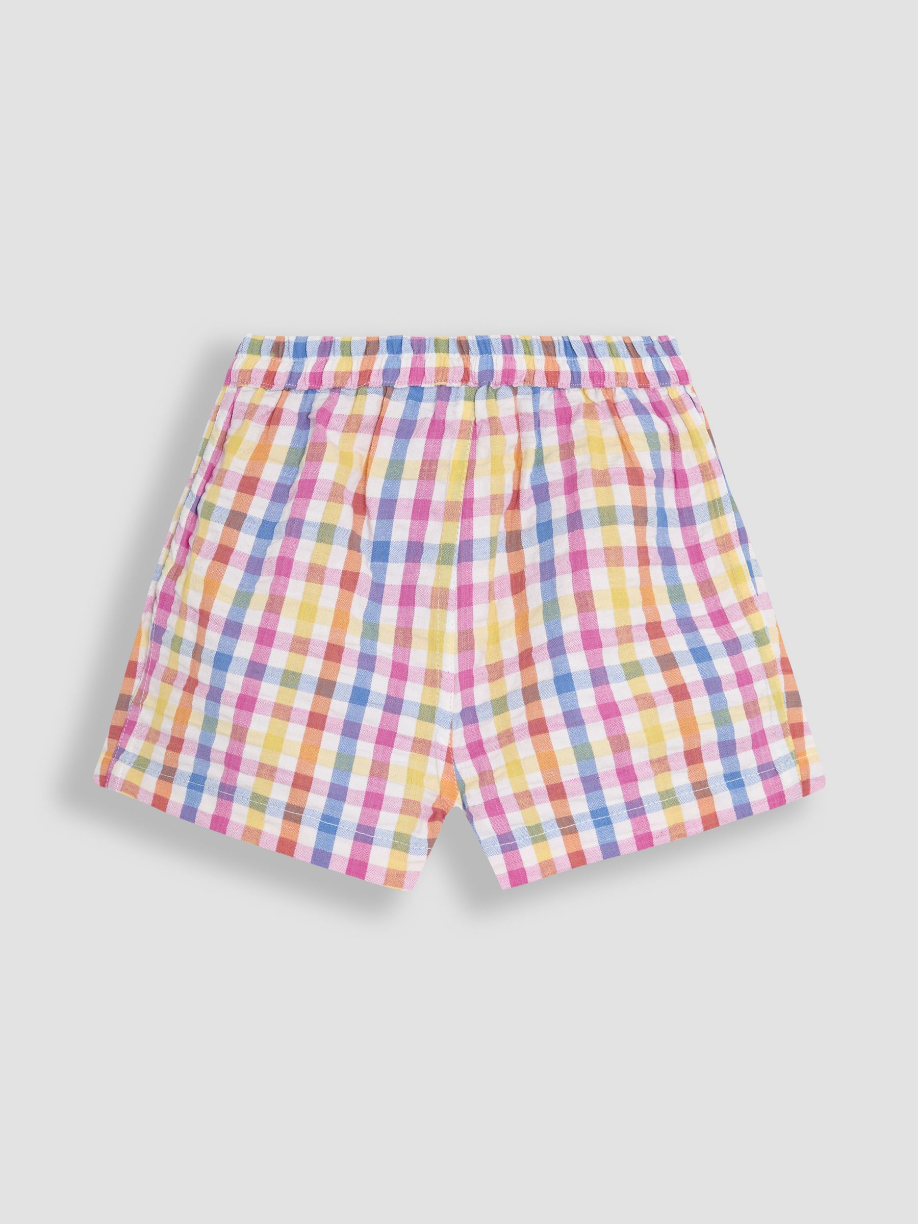 Rainbow 2-Piece Gingham Angel Sleeve Blouse & Shorts Set - Image 4 of 6