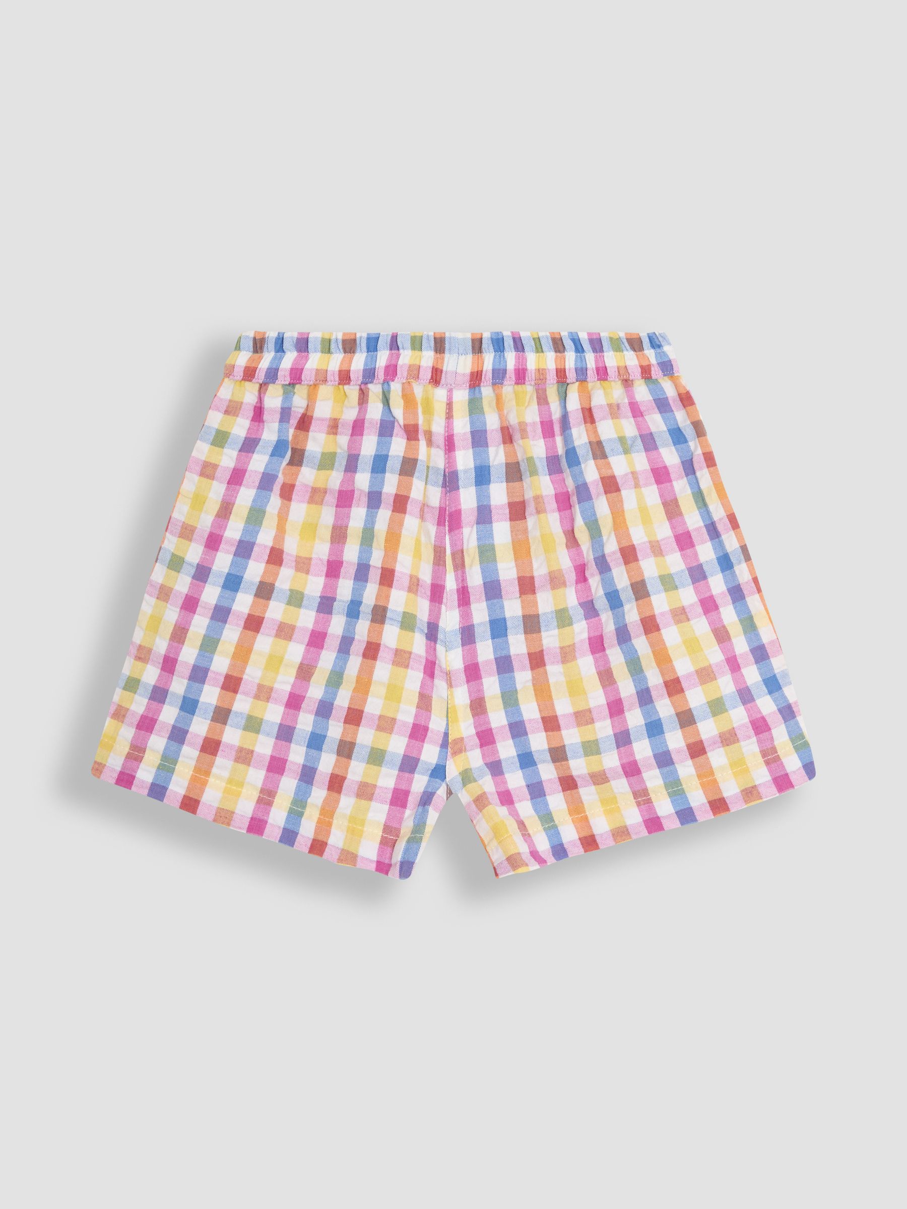 Rainbow 2-Piece Gingham Angel Sleeve Blouse & Shorts Set - Image 5 of 6