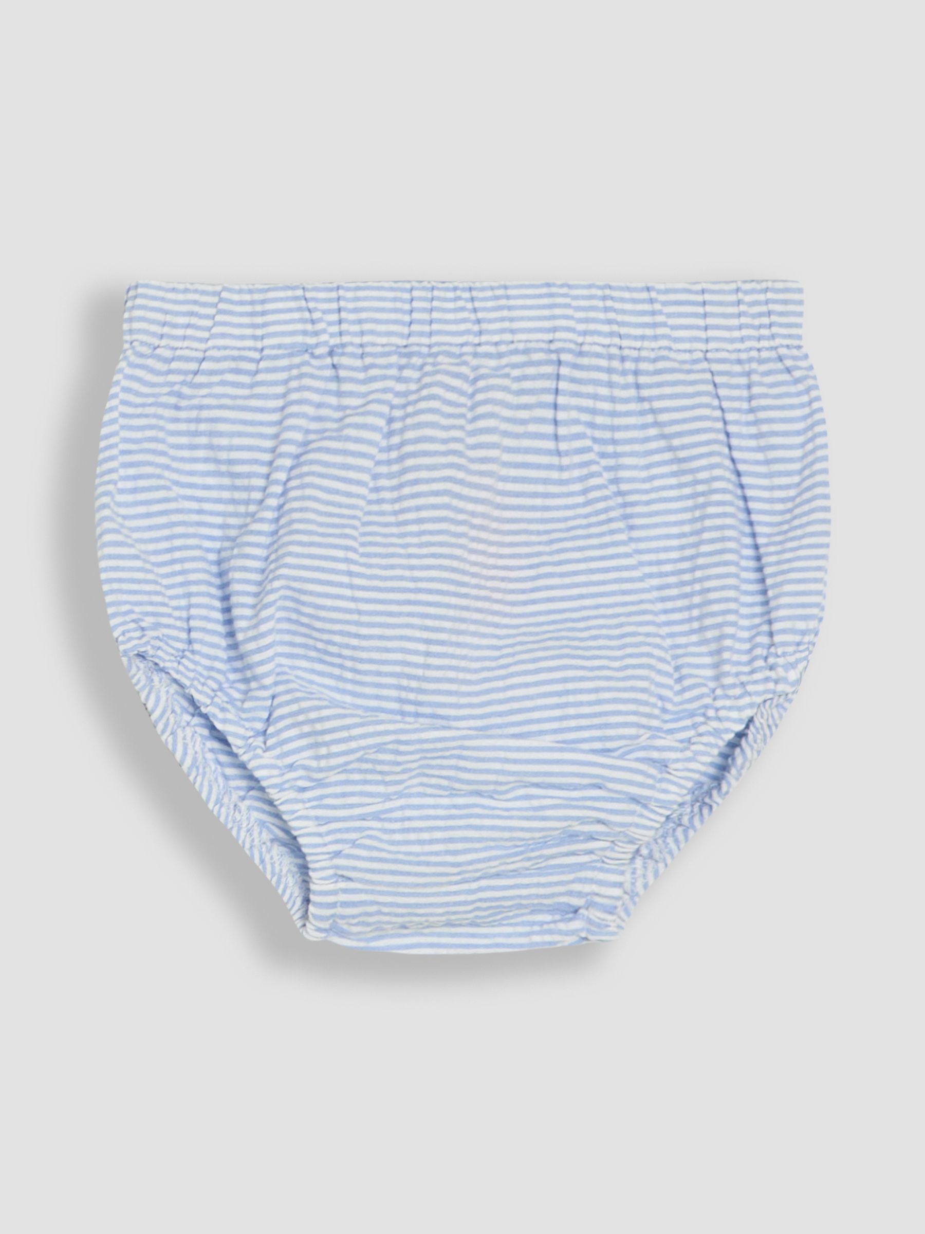 Blue Nautical Embroidered Seersucker Sailor Baby Dress - Image 3 of 6