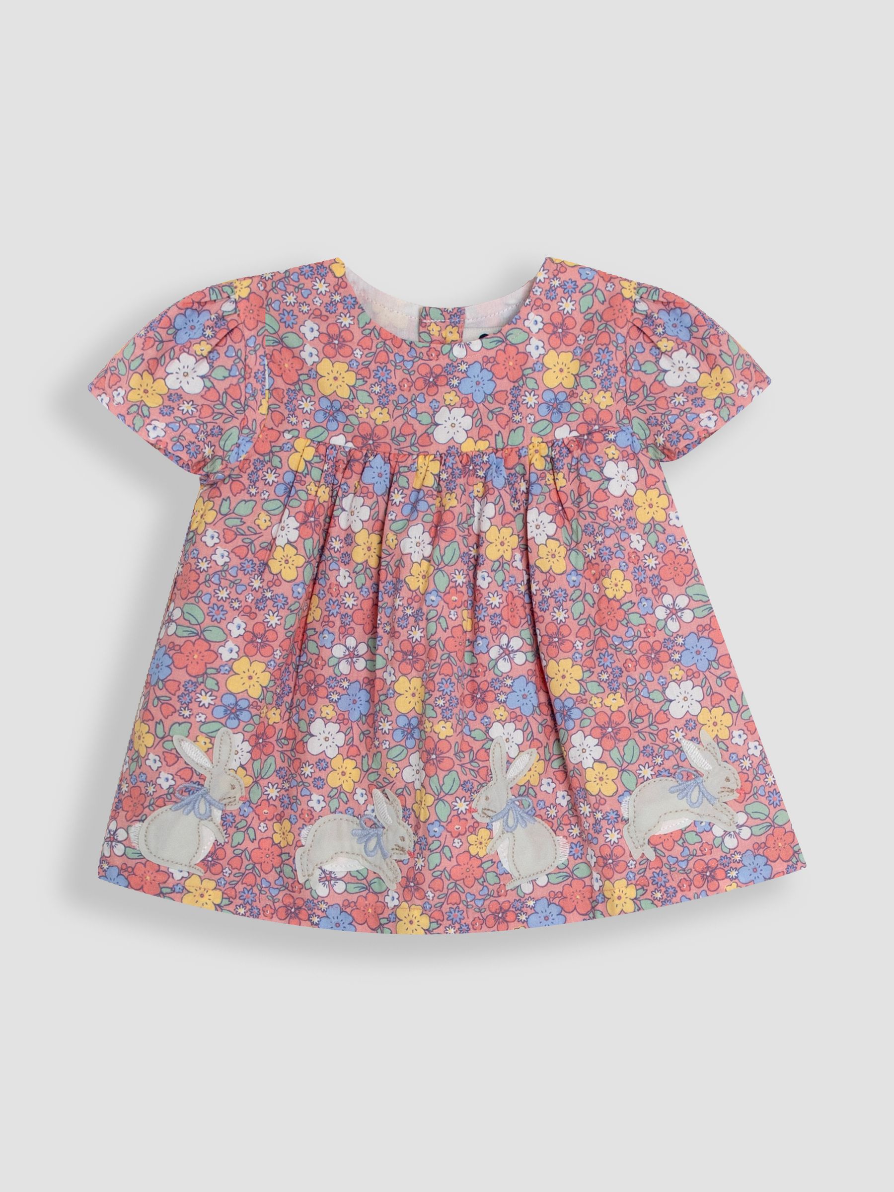 Pink Floral 2-Piece Bunny Appliqué Blouse & Leggings Set - Image 2 of 5