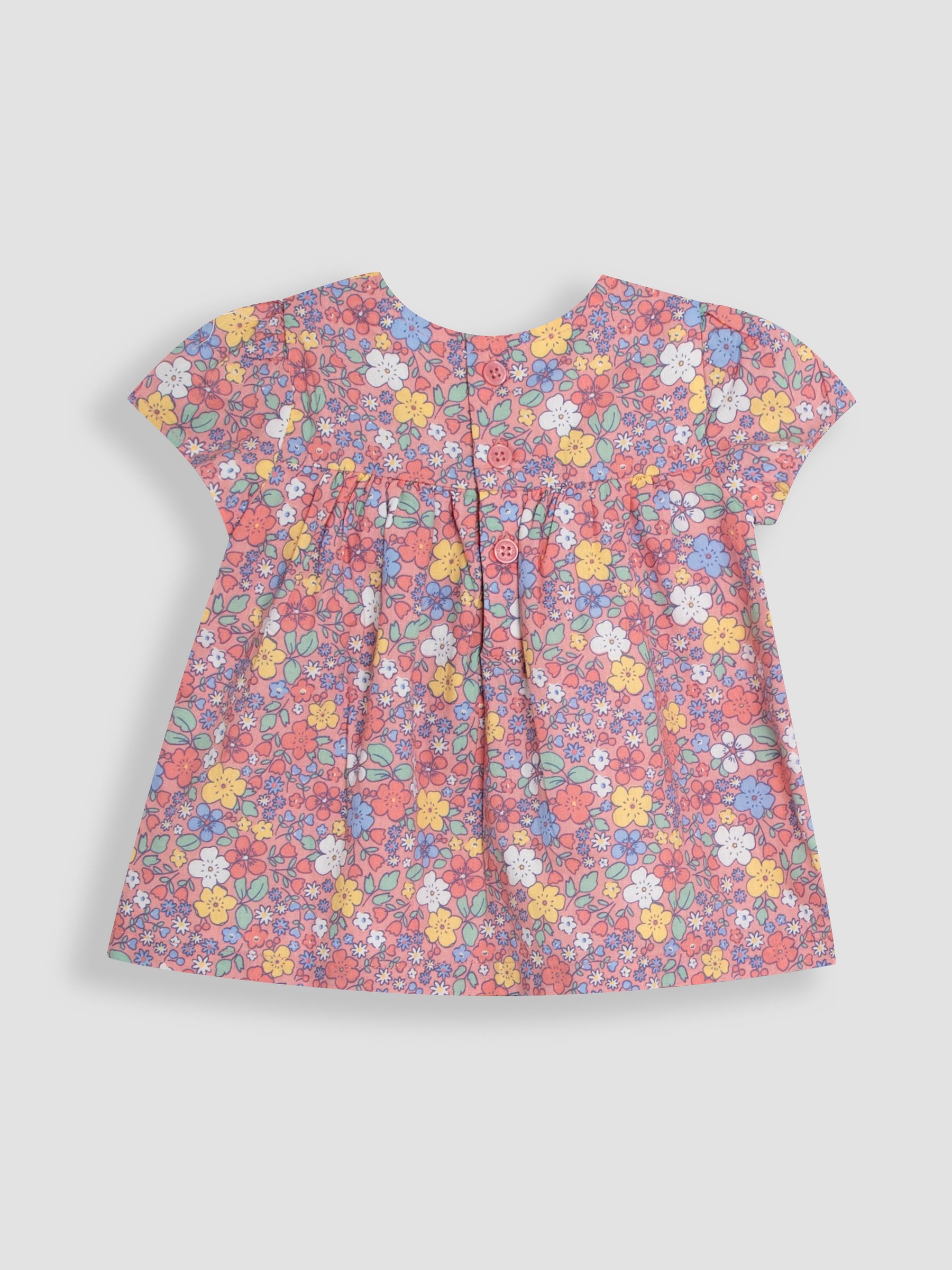 Pink Floral 2-Piece Bunny Appliqué Blouse & Leggings Set - Image 3 of 5