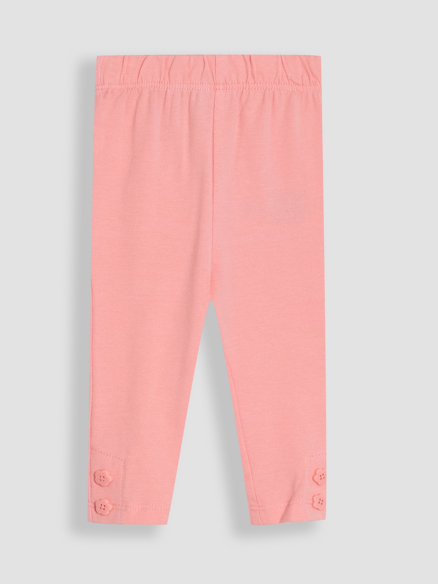 Pink Floral 2-Piece Bunny Appliqué Blouse & Leggings Set - Image 4 of 5