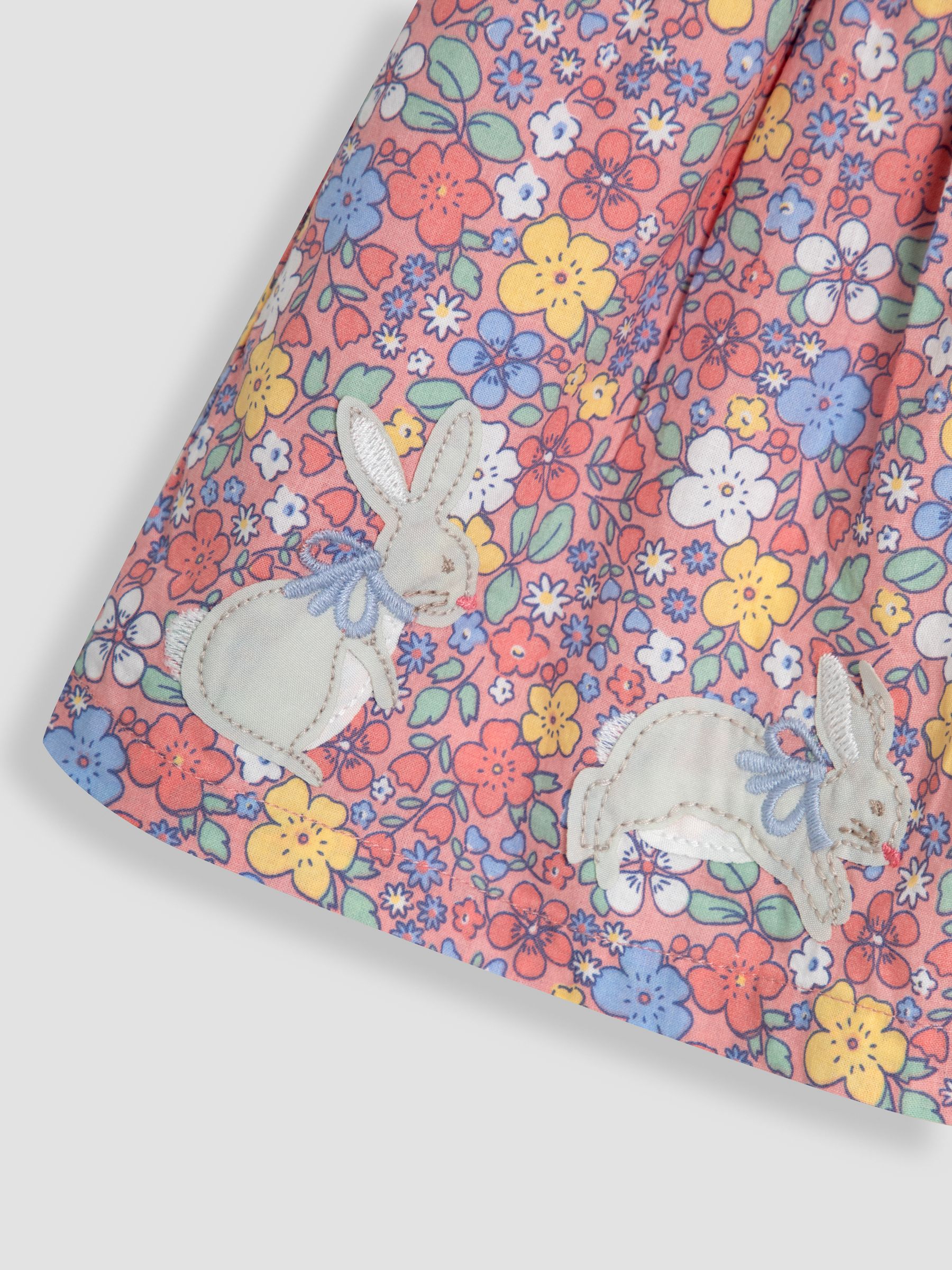 Pink Floral 2-Piece Bunny Appliqué Blouse & Leggings Set - Image 5 of 5