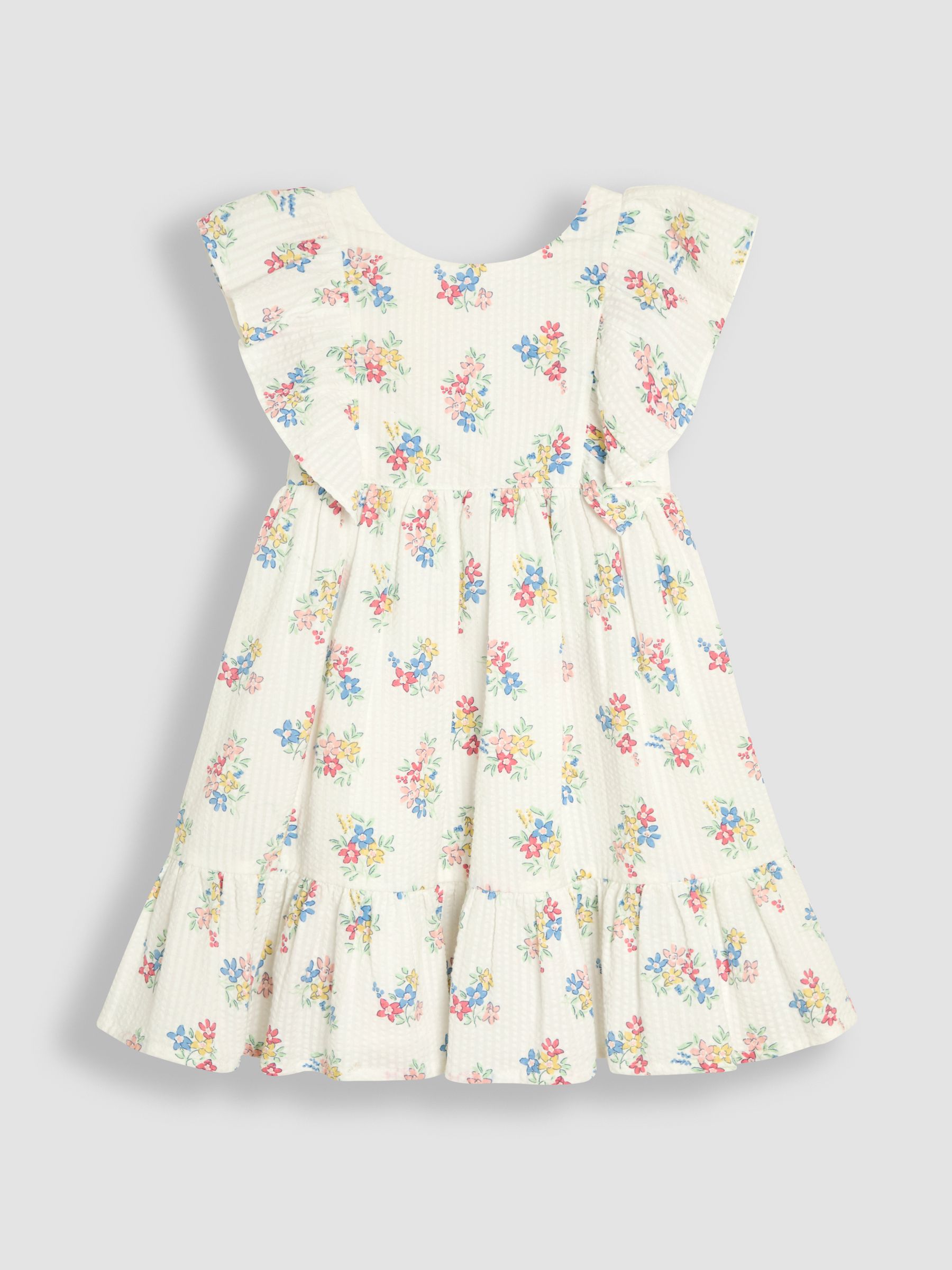 White Frill Back Summer 100% Cotton Dress - Image 1 of 3