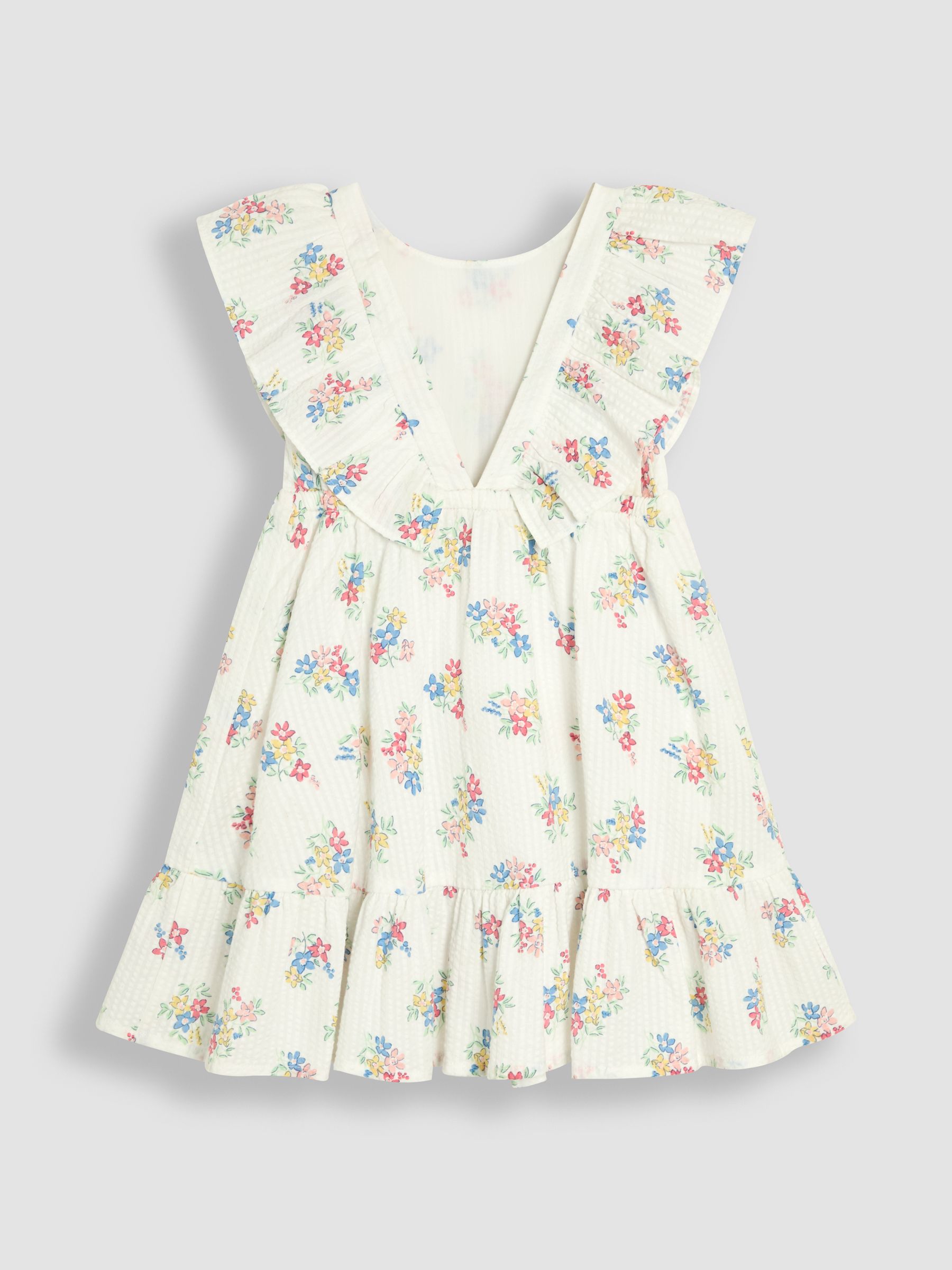 White Frill Back Summer 100% Cotton Dress - Image 2 of 3