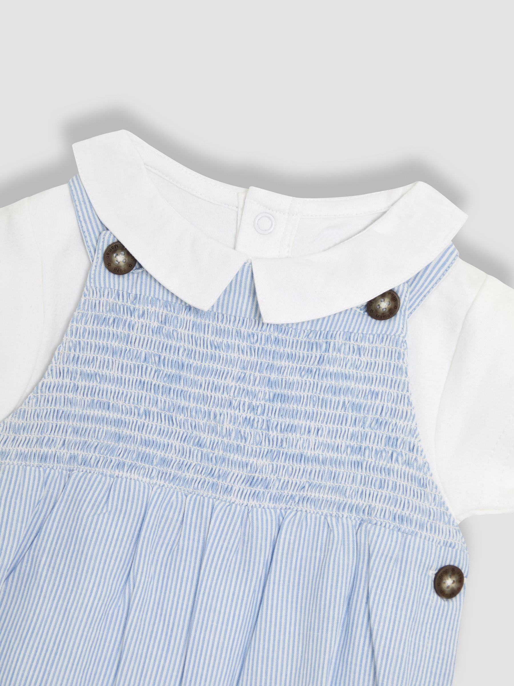 Blue 2-Piece Smocked Dungarees & Body Set - Image 6 of 8