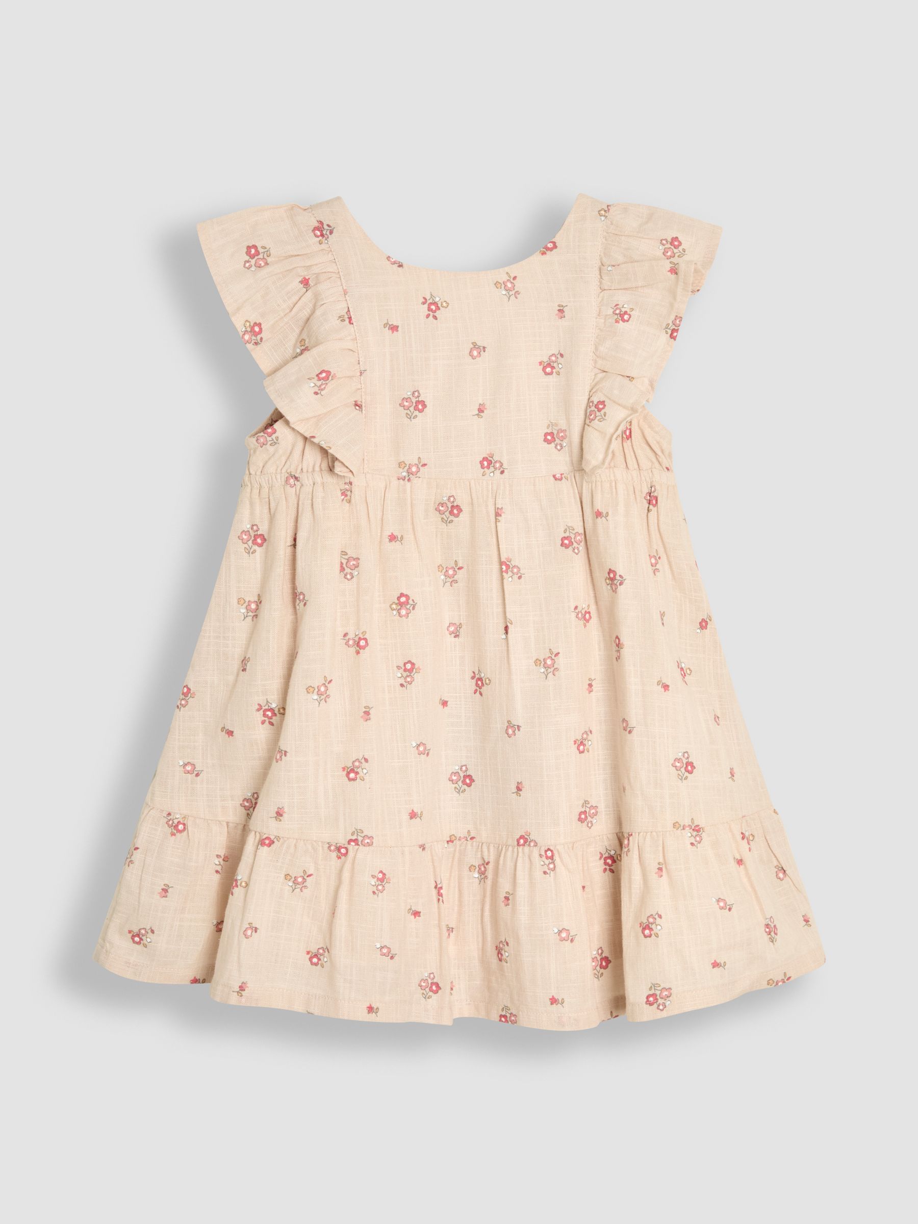 Natural Frill Back Summer 100% Cotton Dress - Image 1 of 3