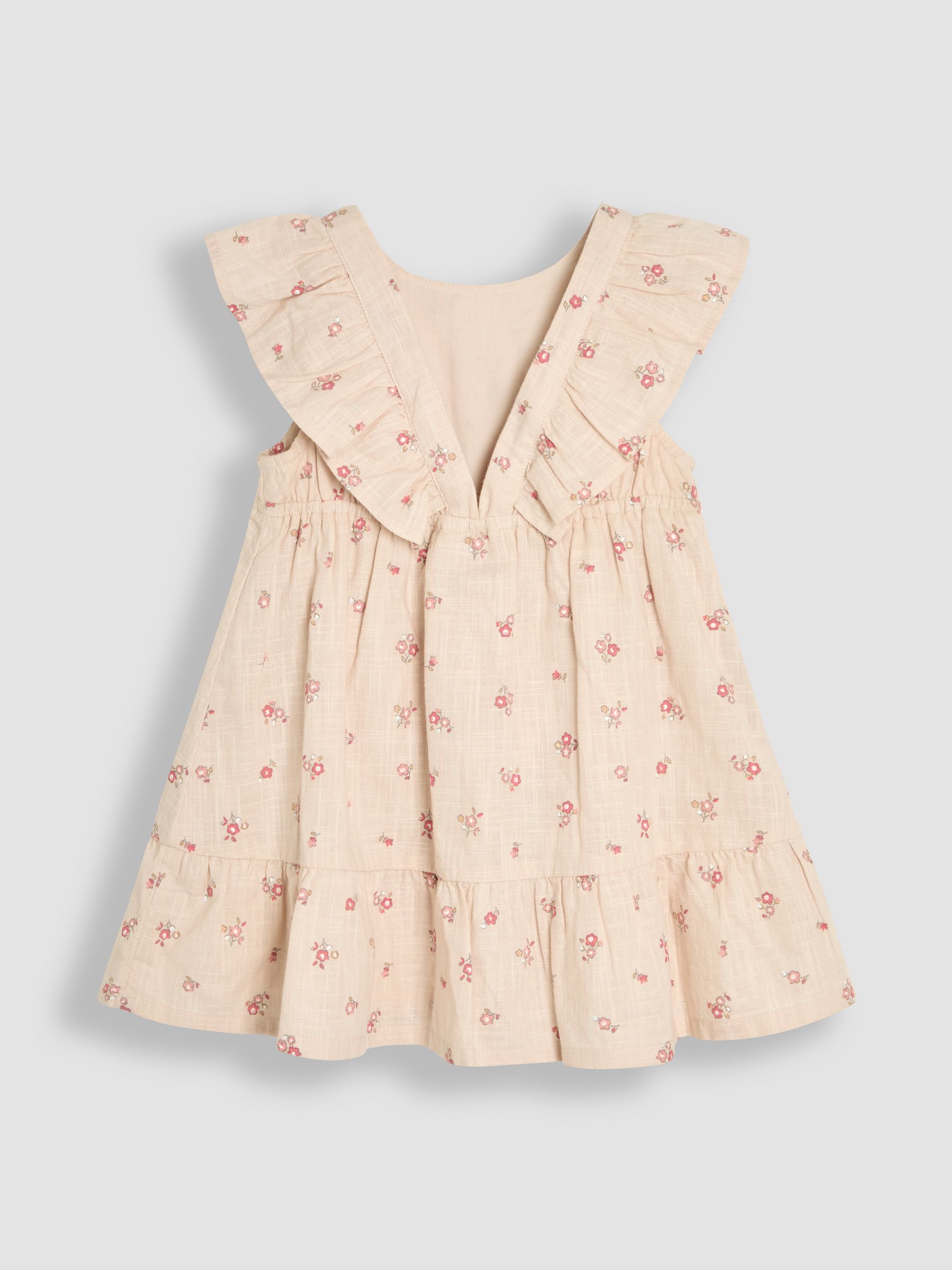 Natural Frill Back Summer 100% Cotton Dress - Image 2 of 3