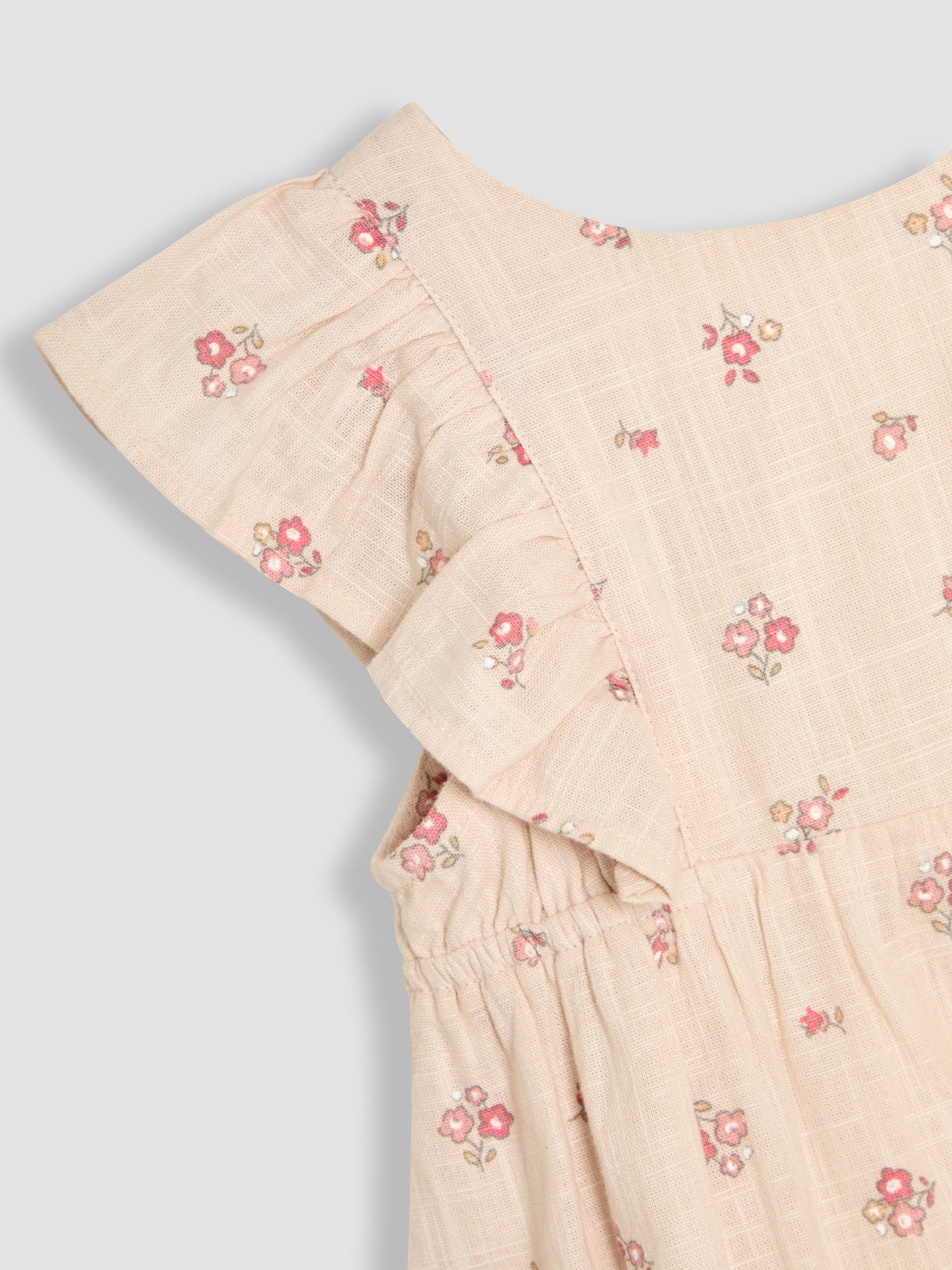 Natural Frill Back Summer 100% Cotton Dress - Image 3 of 3