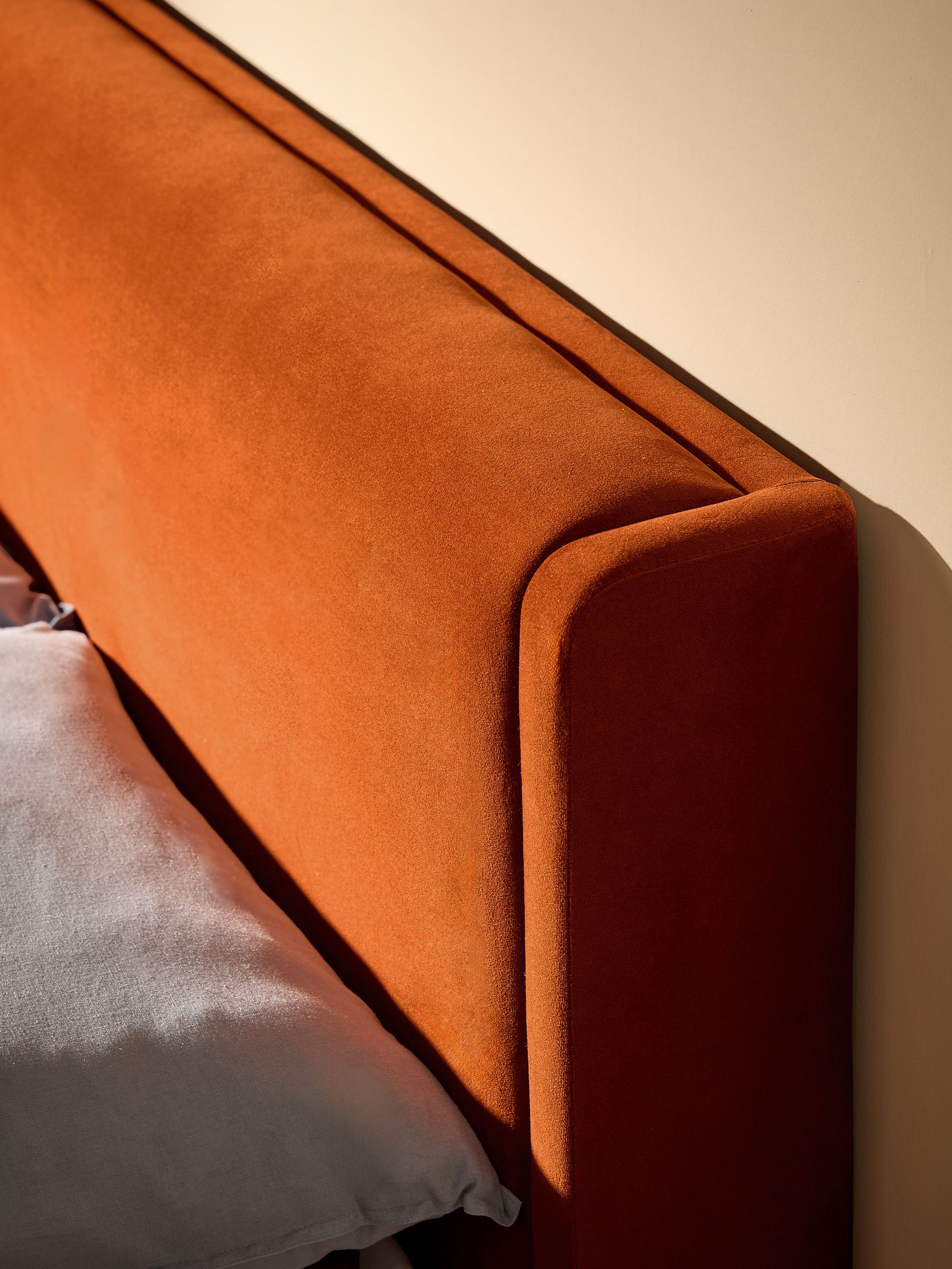 Leonora Bed Bed in Velvet Cinnamon Orange - Image 2 of 5