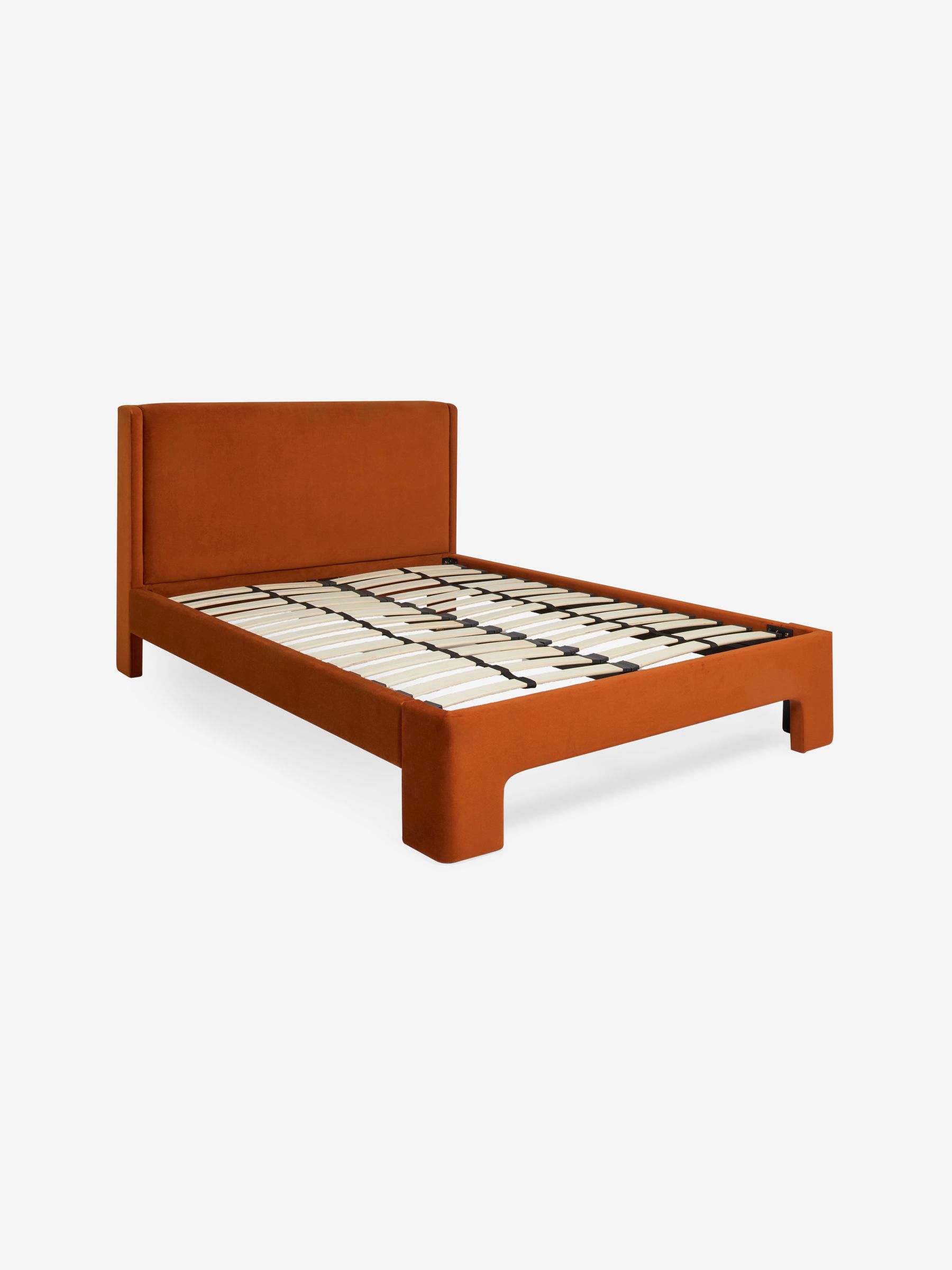 Leonora Bed Bed in Velvet Cinnamon Orange - Image 4 of 5