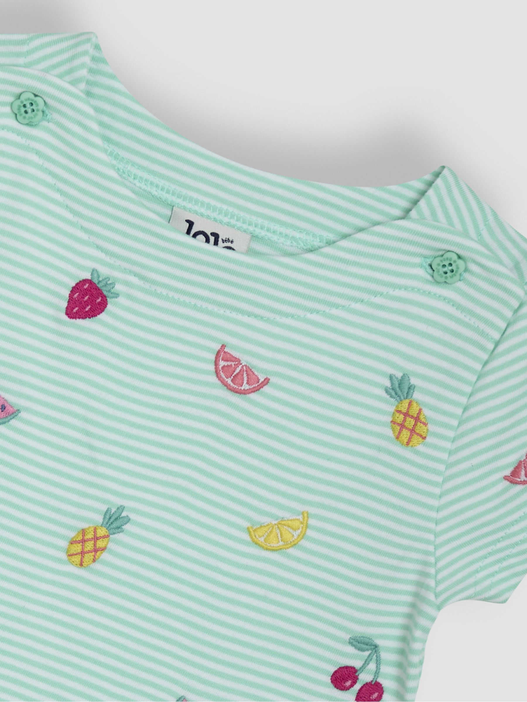 Mint Green Summer Fruits Embroidered T-Shirt - Image 3 of 3