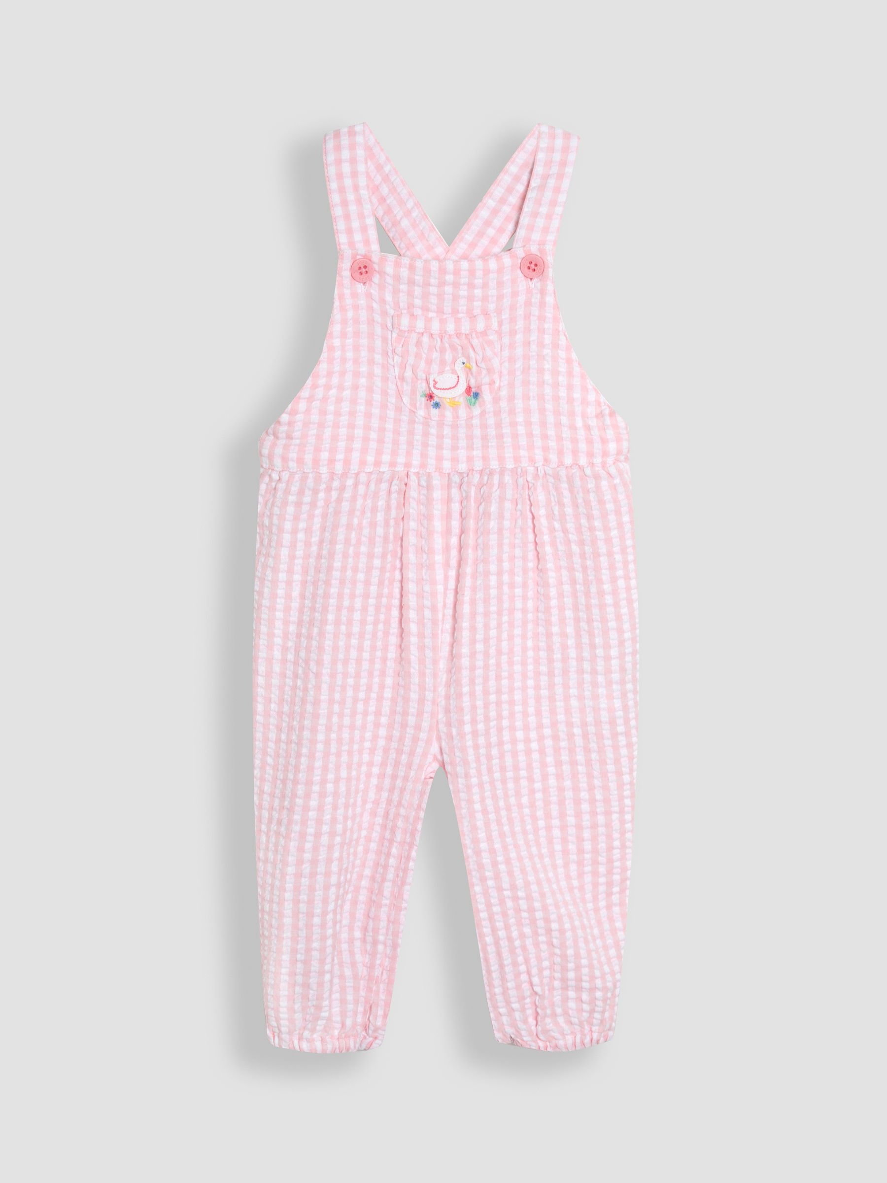 Pink Duck Embroidered Dungarees & Body Set 2 Piece - Image 2 of 5