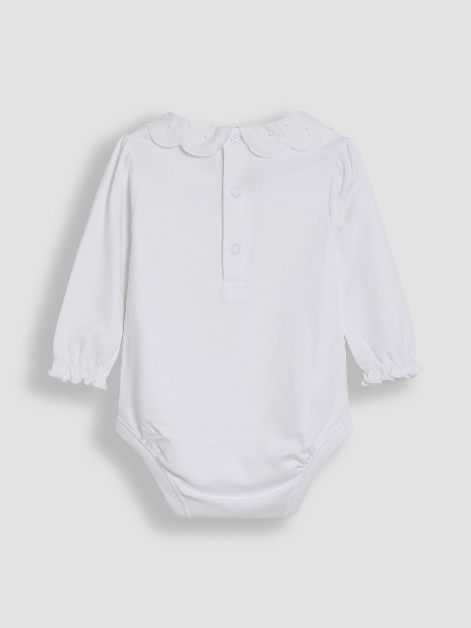 White Broderie Collar Long Sleeve Body - Image 3 of 3