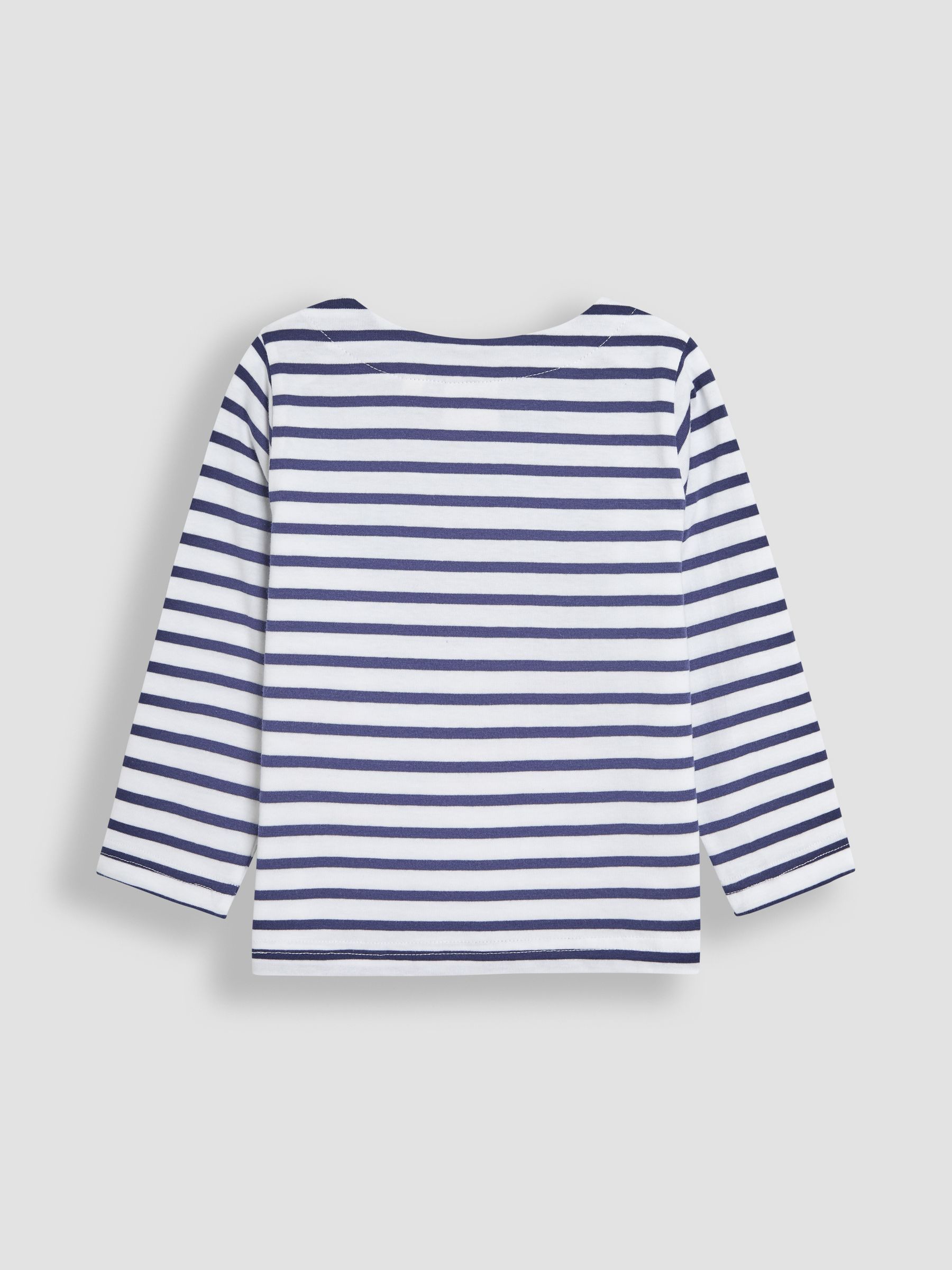 White Navy Stripe Cheetah Appliqué Top - Image 2 of 3