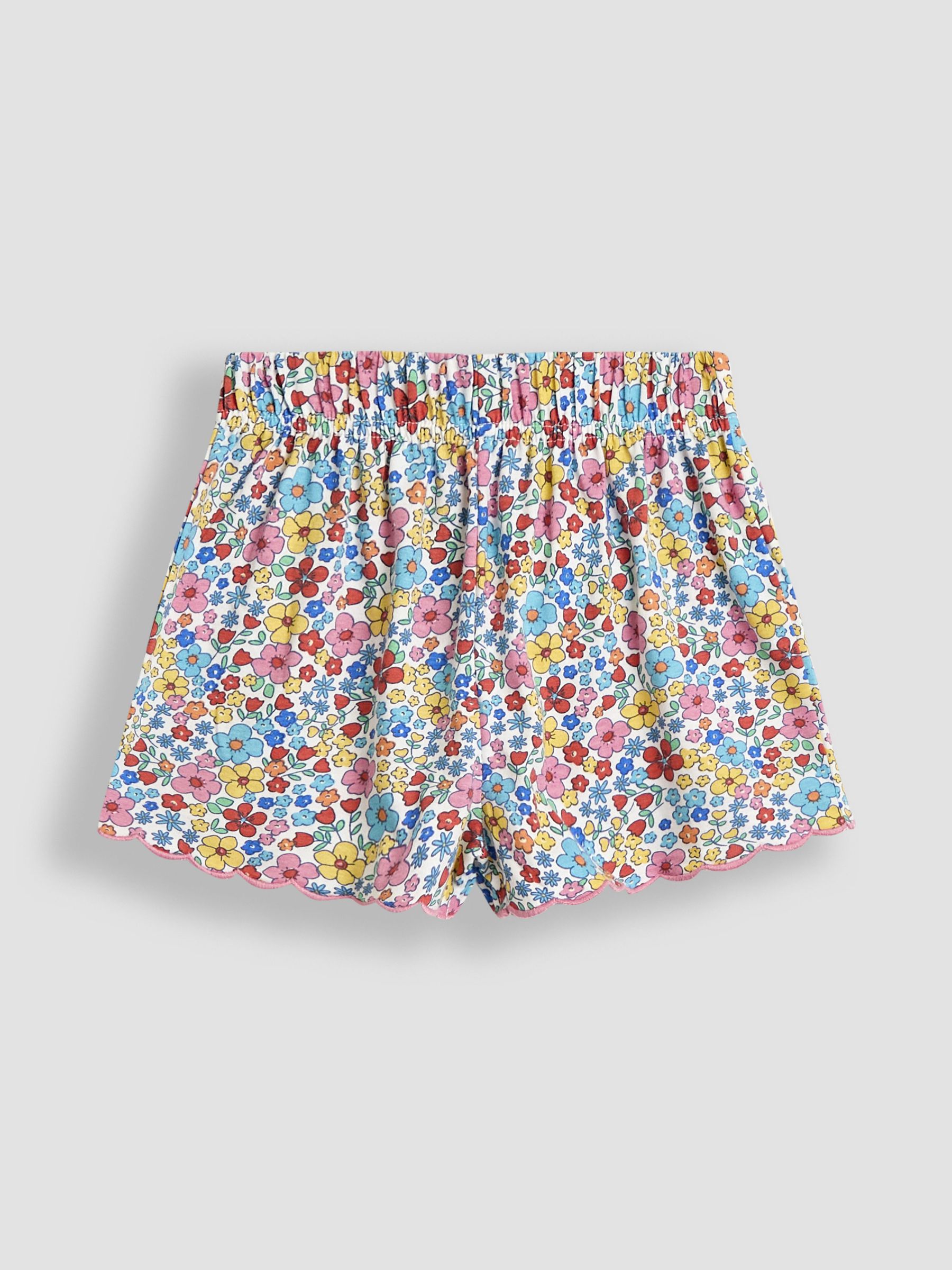Green Floral 2-Pack Scallop Hem Shorts - Image 2 of 4