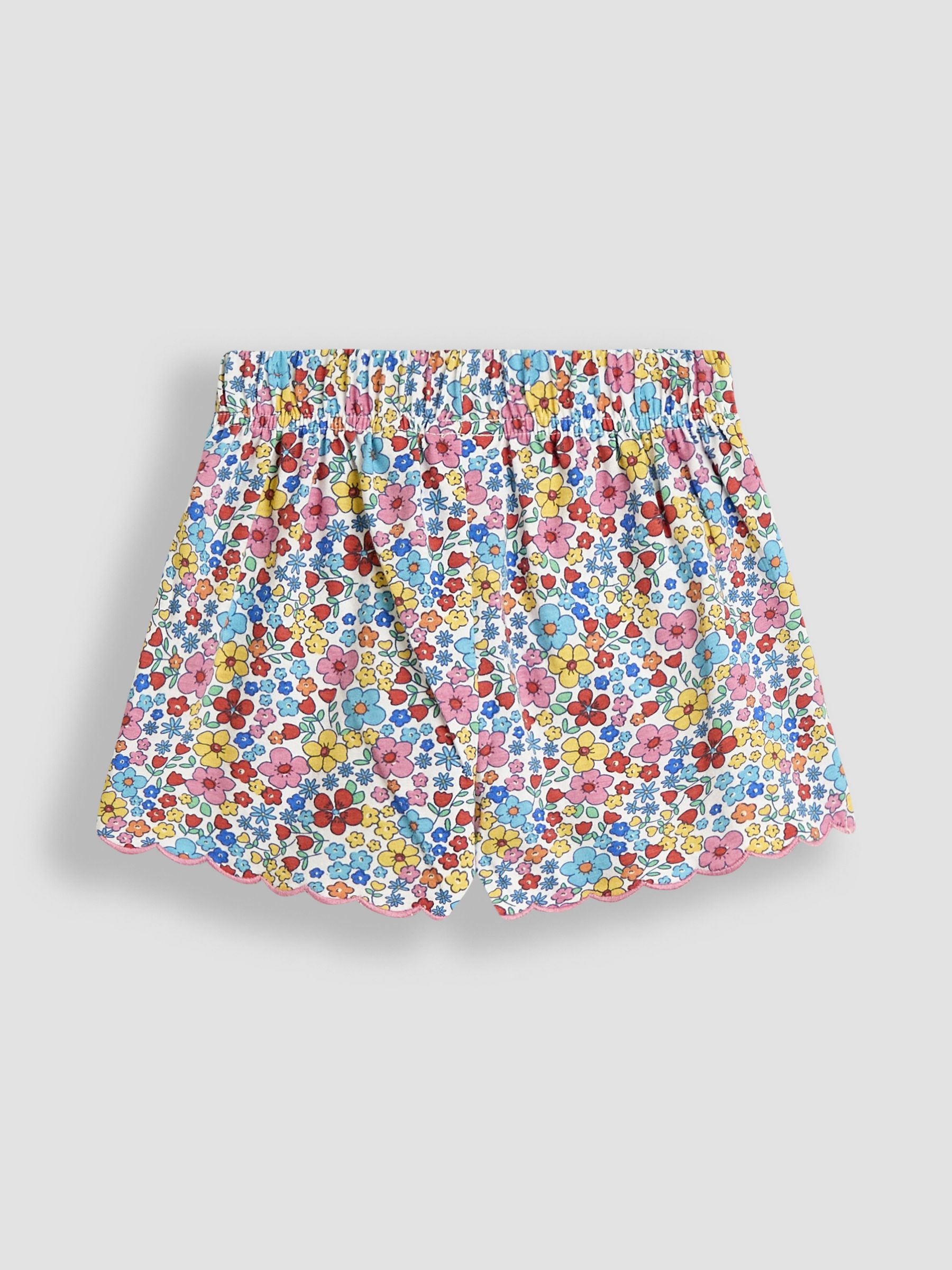 Green Floral 2-Pack Scallop Hem Shorts - Image 3 of 4