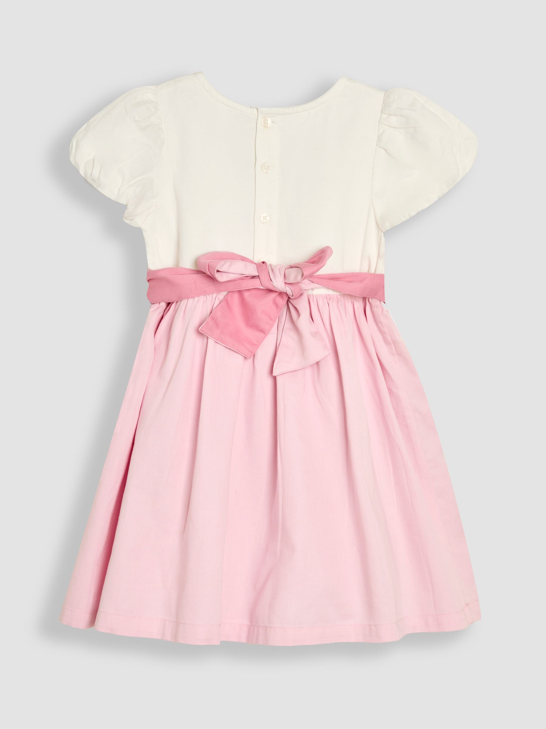 Pink Smocked Satin Party Dress - Image 3 of 4