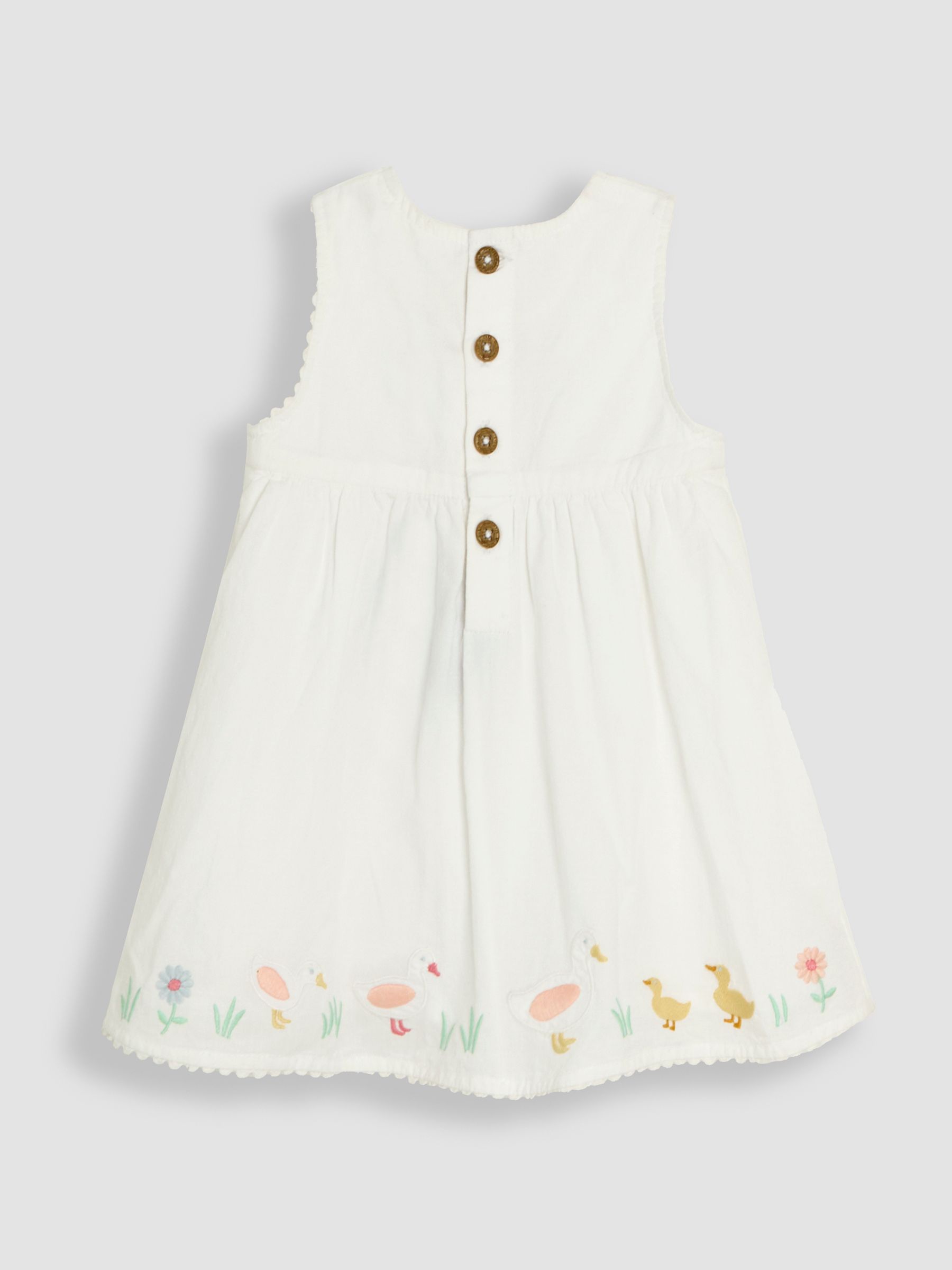 White Duck Floral Baby Appliqué 100% Cotton Dress - Image 2 of 4
