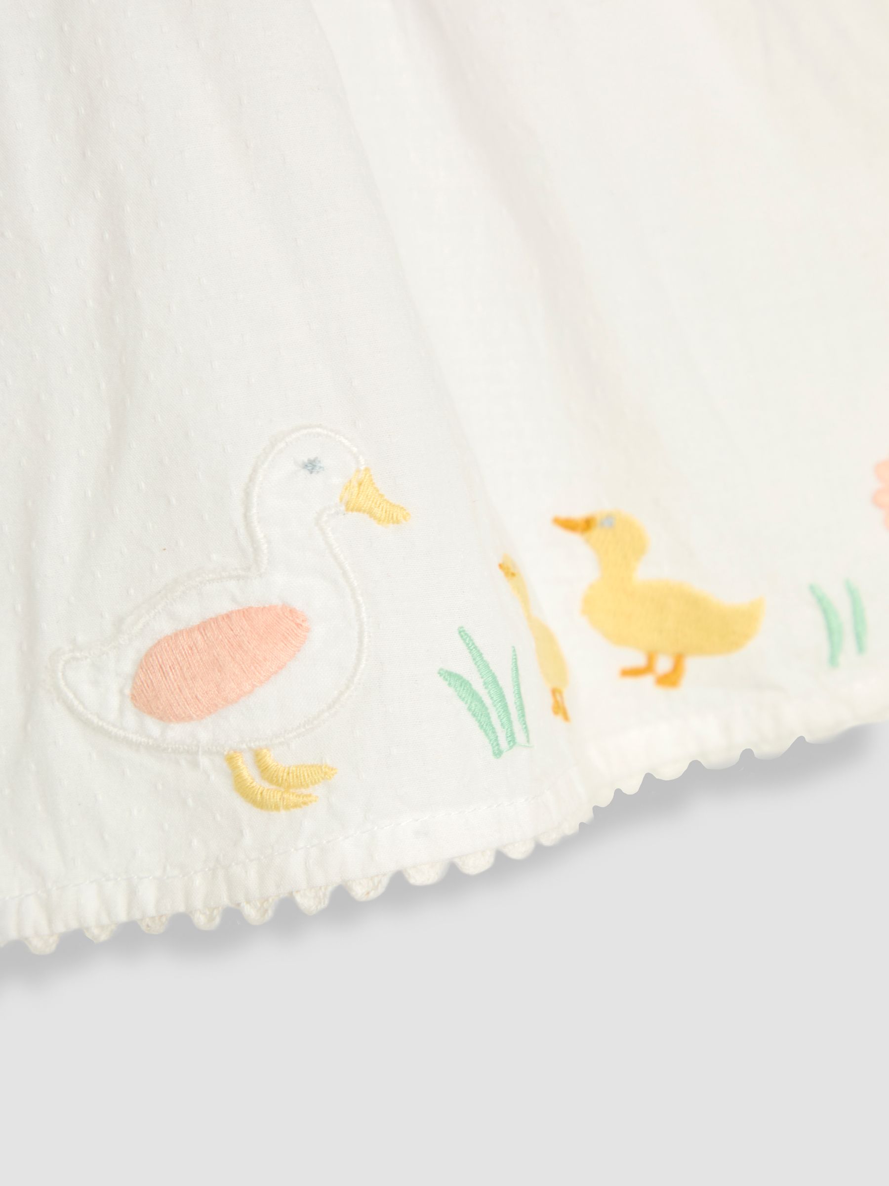 White Duck Floral Baby Appliqué 100% Cotton Dress - Image 4 of 4