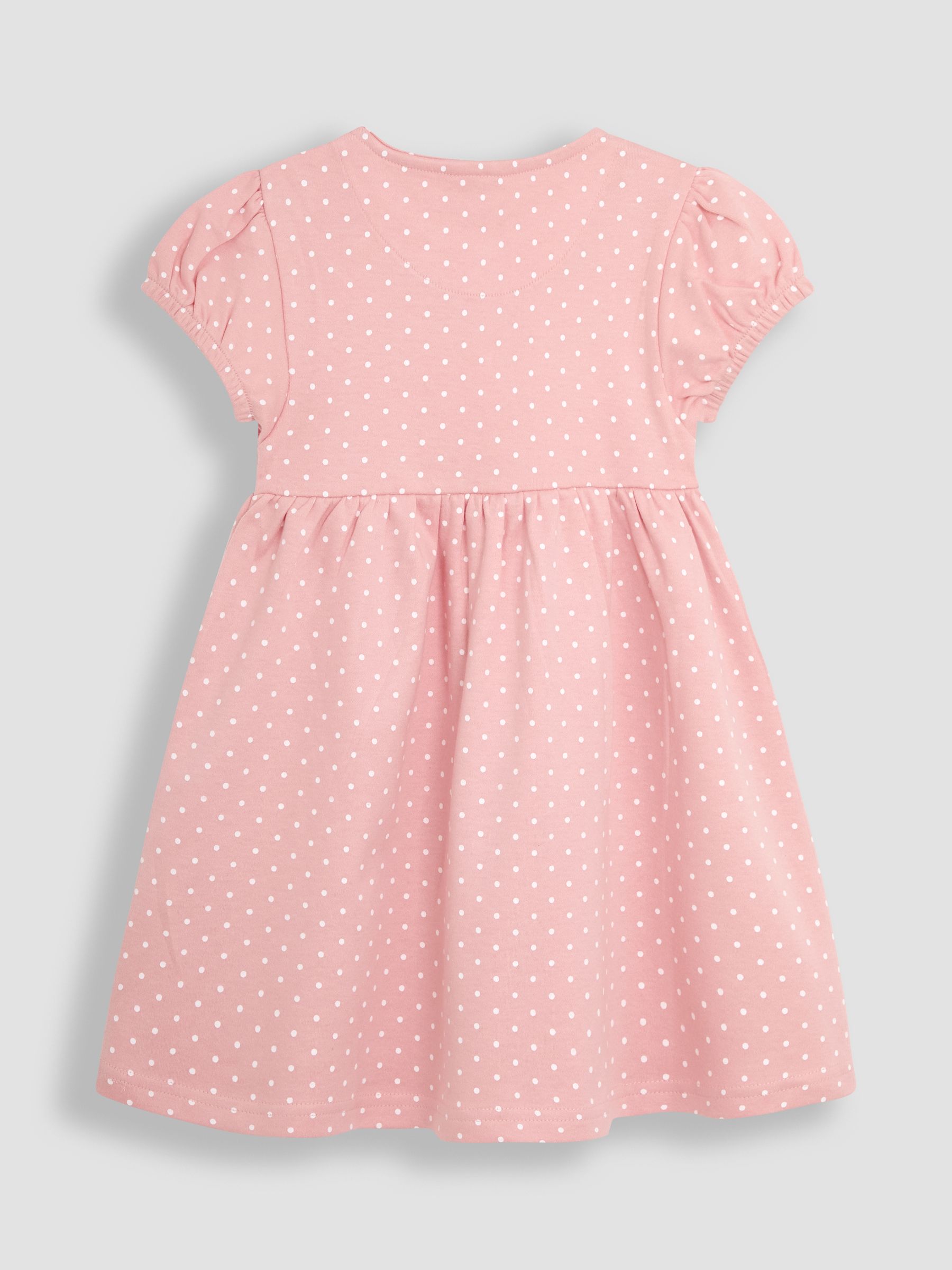 Coral Pink Giraffe Appliqué Button Front Dress - Image 2 of 3