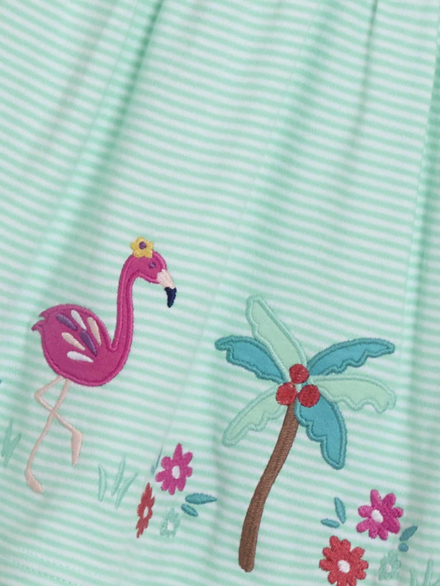 Mint Green Safari Animals Appliqué Button Front Dress - Image 3 of 3