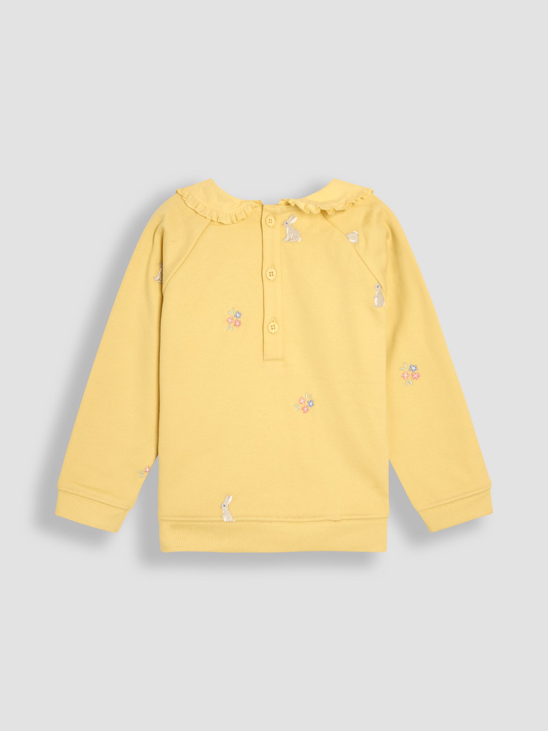 Yellow Bunny Embroidered Peter Pan Collar 100% Cotton Sweatshirt - Image 2 of 3