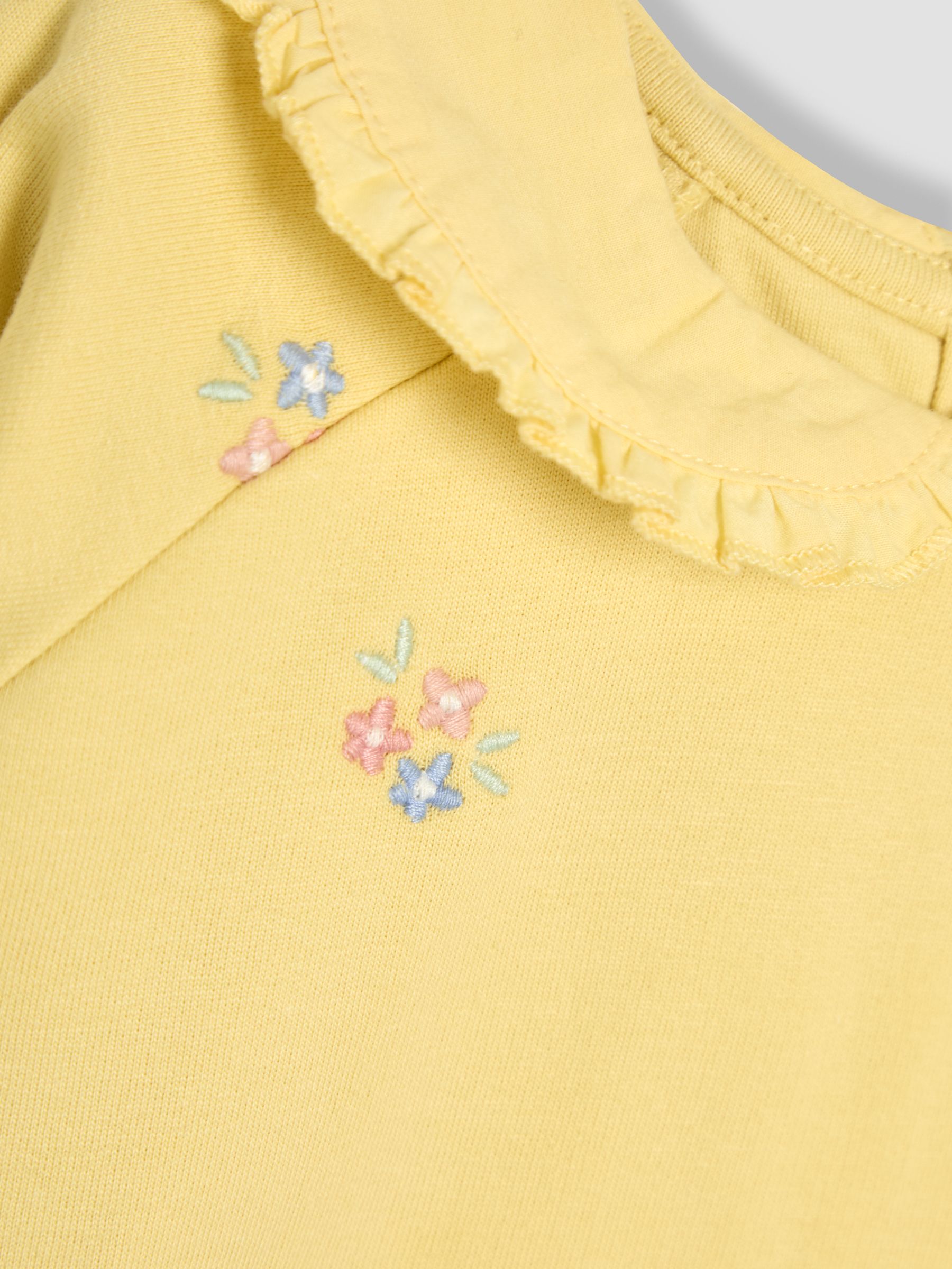 Yellow Bunny Embroidered Peter Pan Collar 100% Cotton Sweatshirt - Image 3 of 3