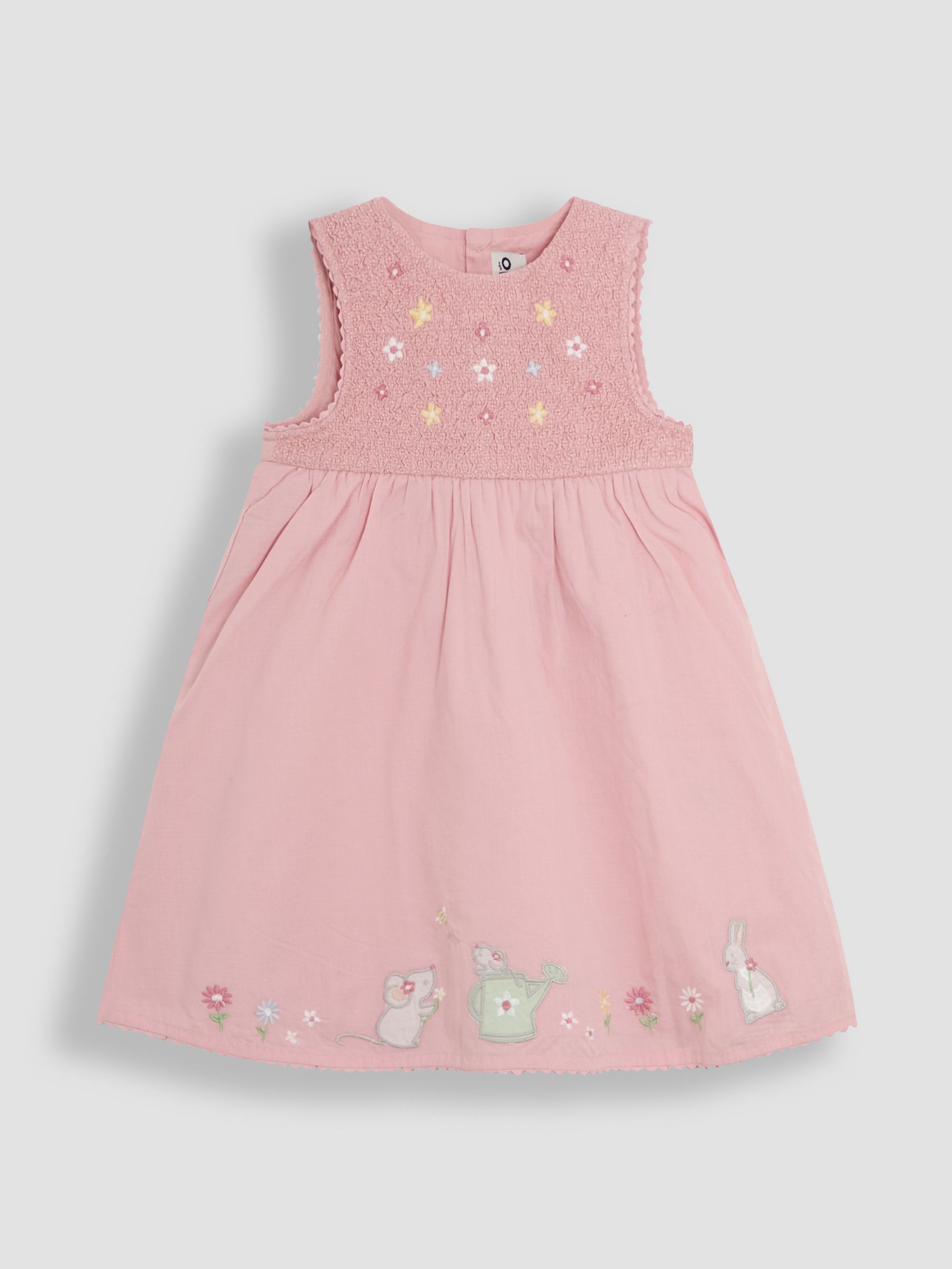 Pink Garden Mouse Baby Appliqué 100% Cotton Dress - Image 2 of 5
