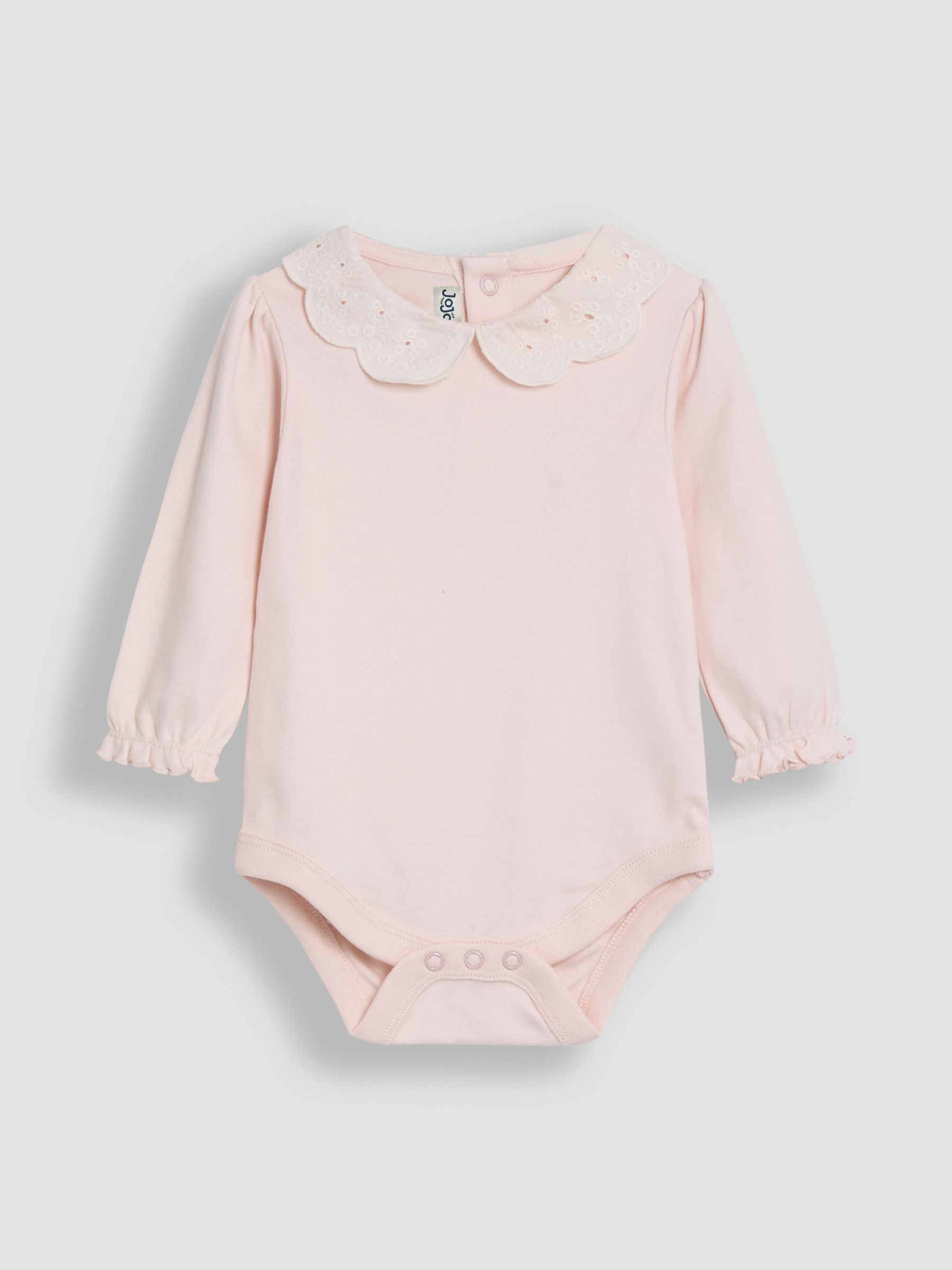 Pink Broderie Collar Long Sleeve Body - Image 1 of 3