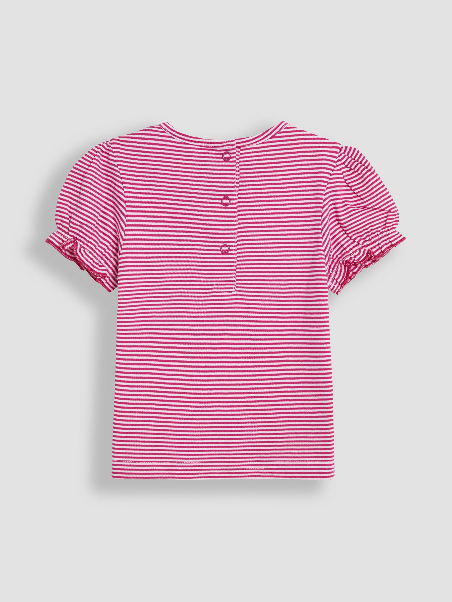 Fuchsia Pink Butterfly Applique Puff Sleeve T-Shirt - Image 2 of 3