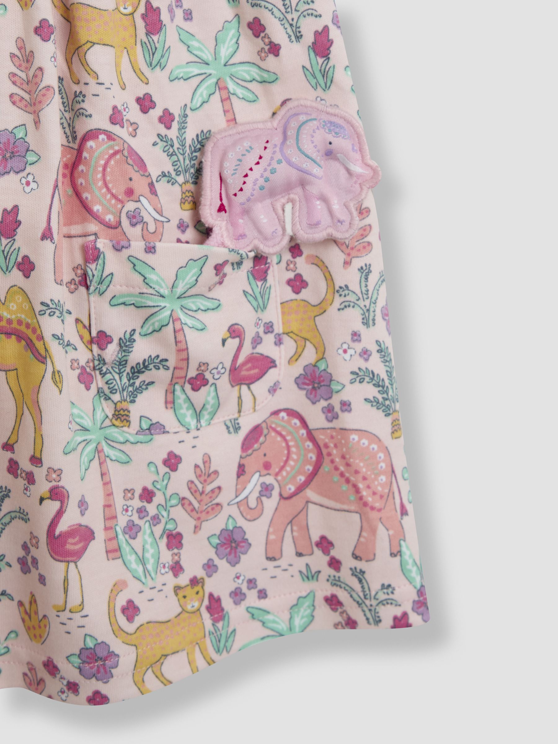 Coral Pink Safari Animals Button Front Dress - Image 4 of 4