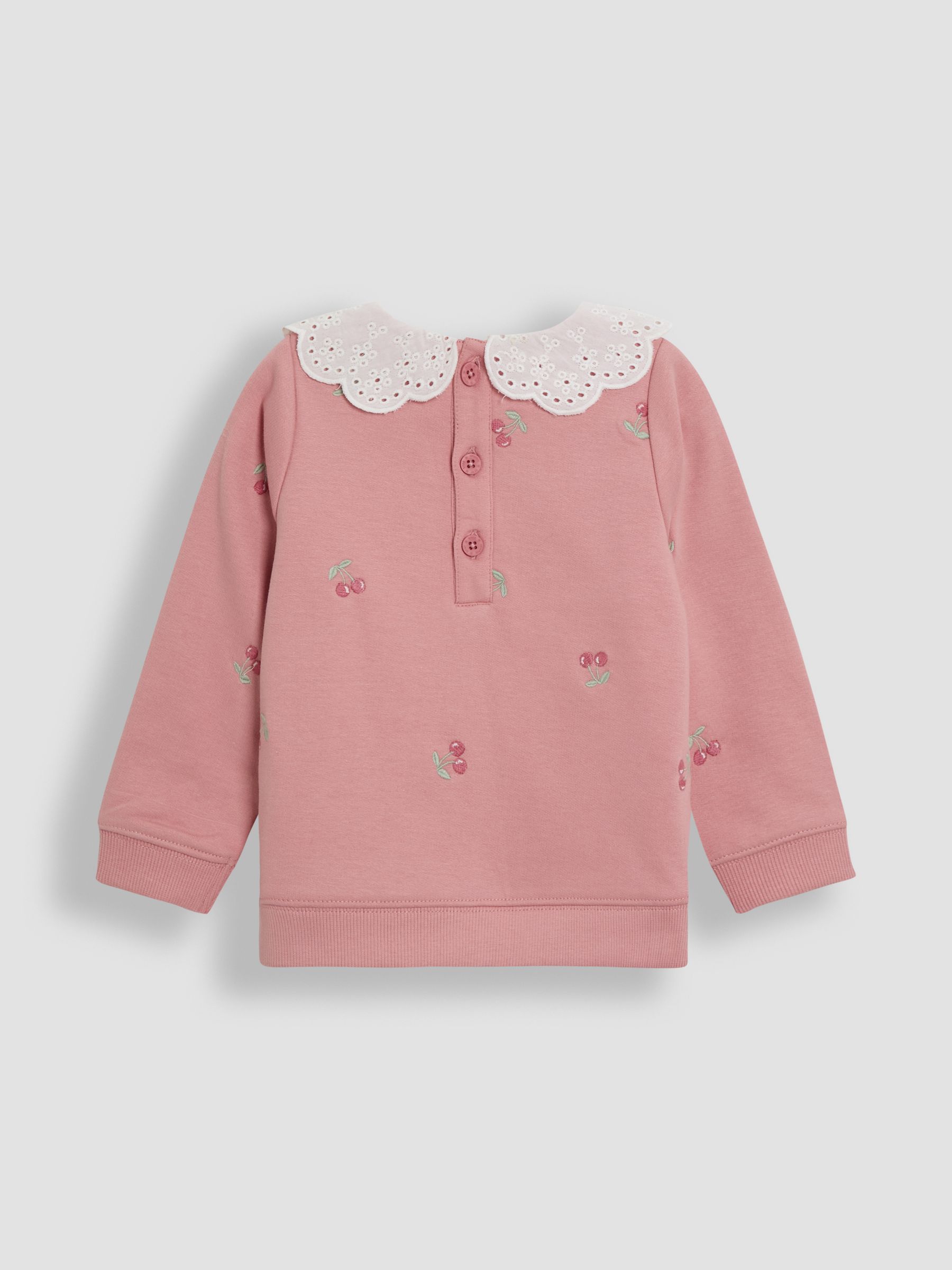 Pink Cherry Broderie Collar Sweatshirt - Image 2 of 4