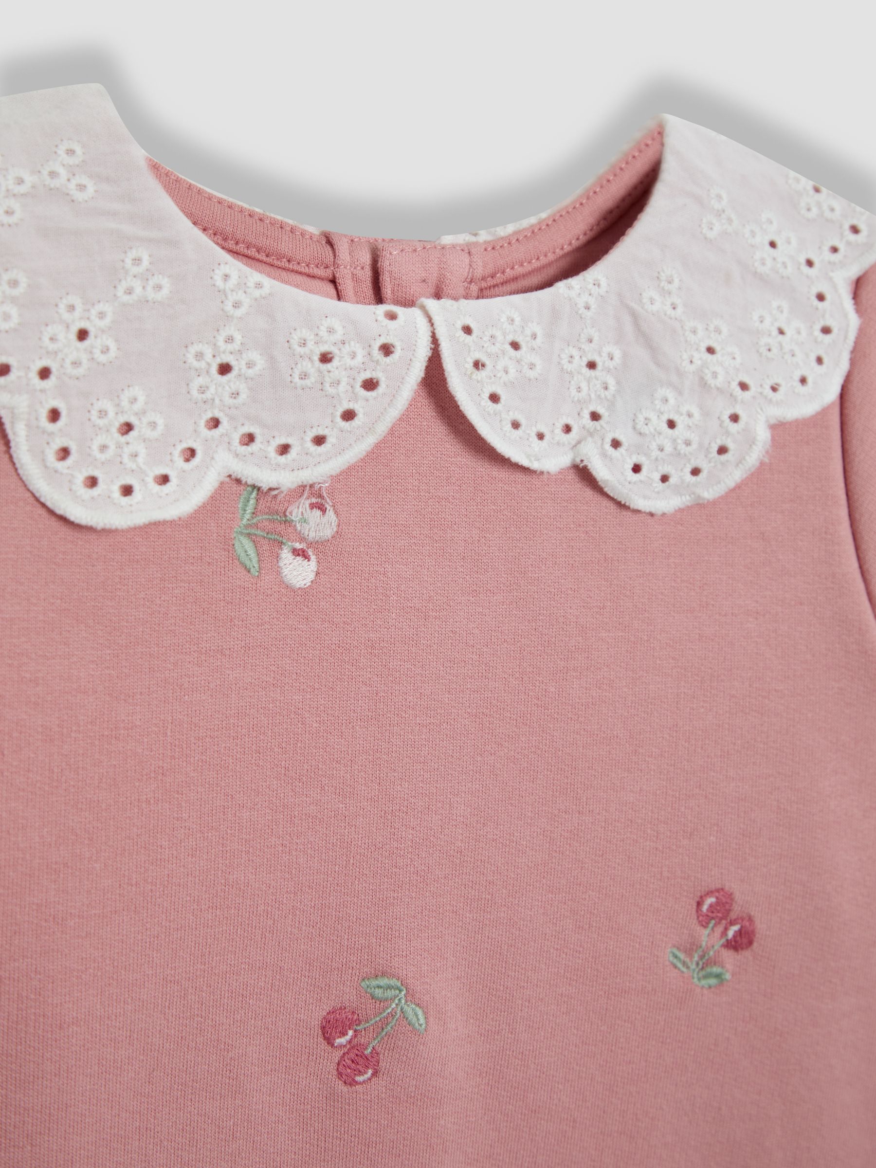 Pink Cherry Broderie Collar Sweatshirt - Image 3 of 4