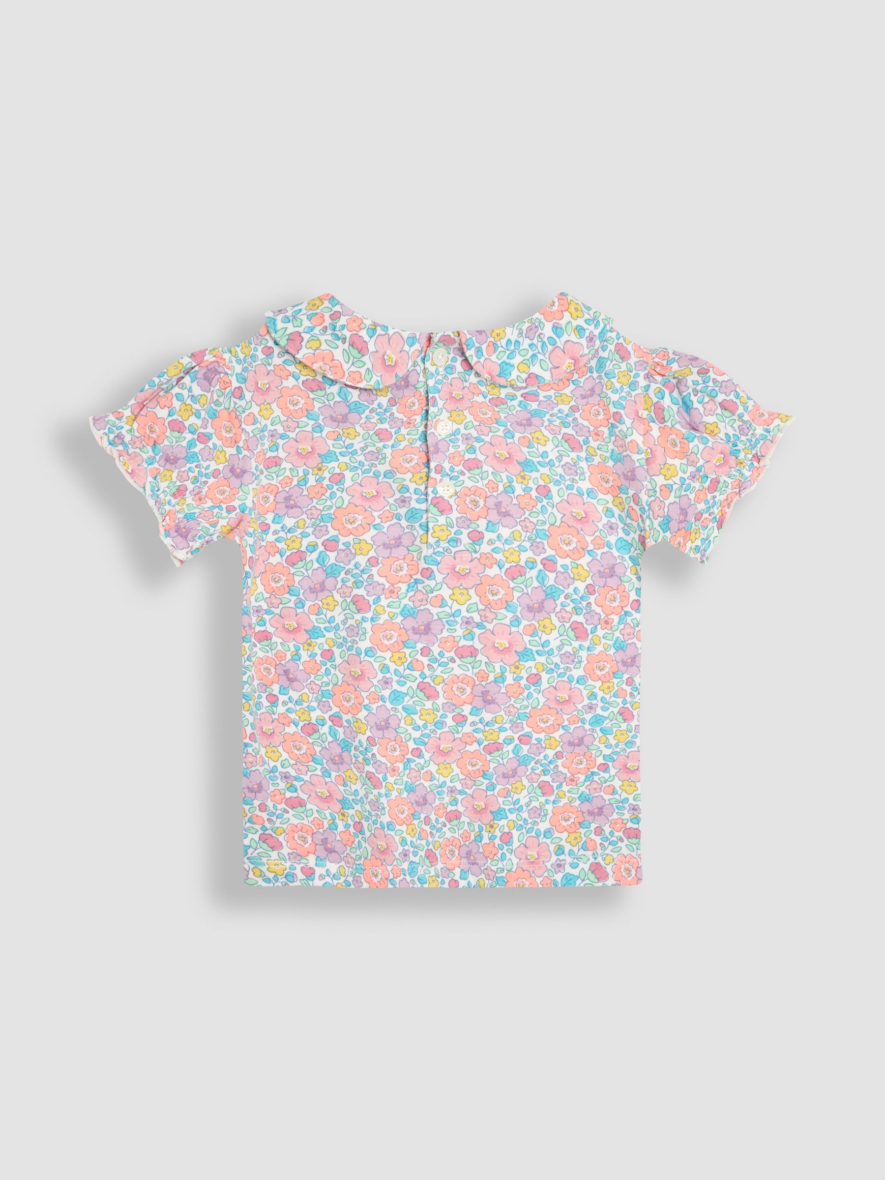 Lilac Purple Floral 2-Pack Puff Sleeve Collared T-Shirts - Image 3 of 5