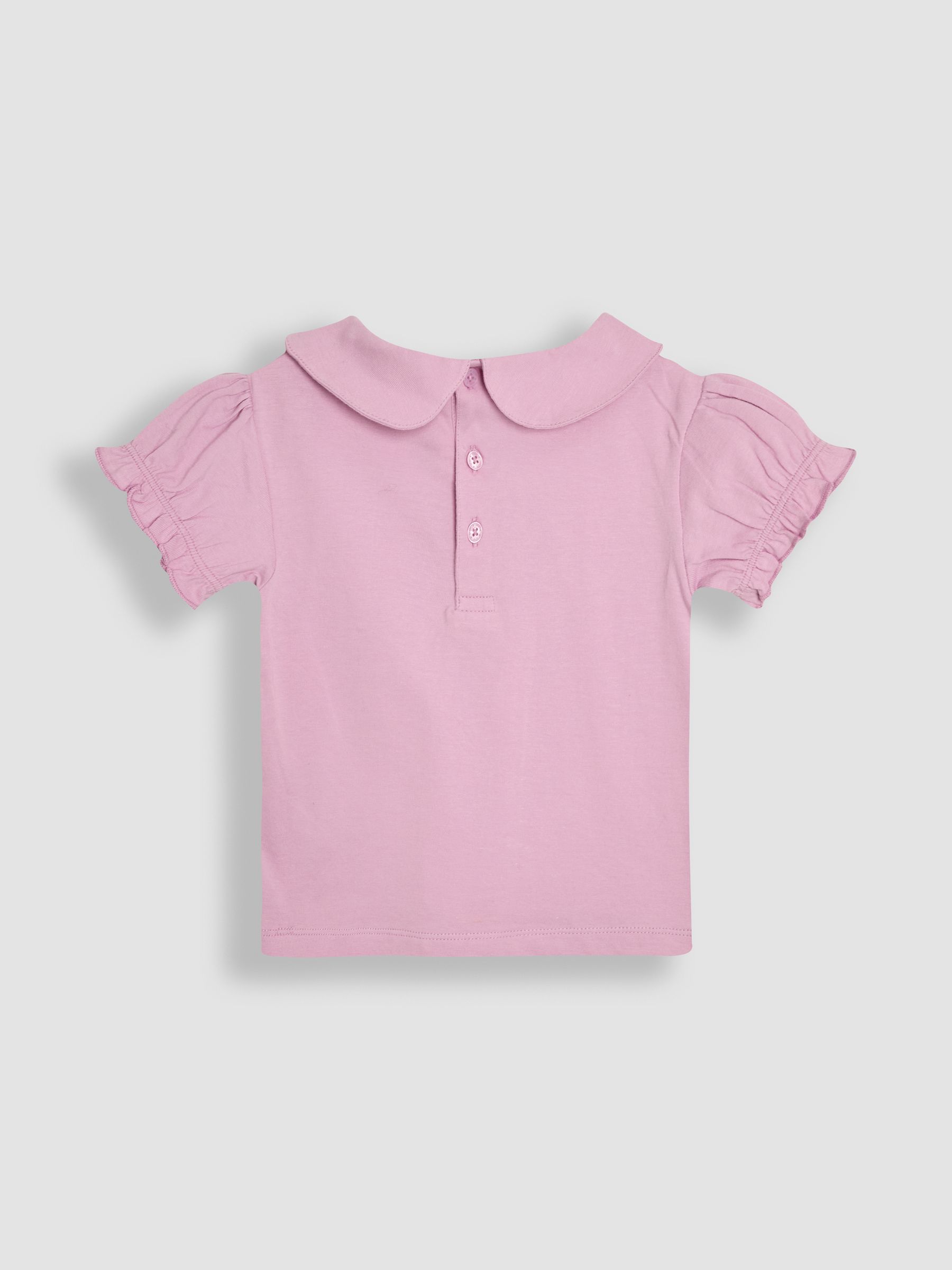 Lilac Purple Floral 2-Pack Puff Sleeve Collared T-Shirts - Image 5 of 5