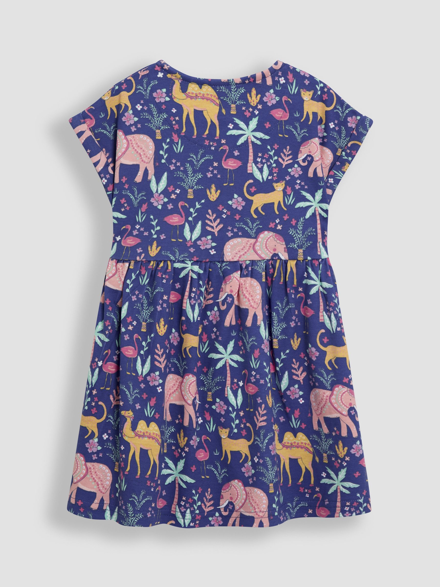 Cornflower Blue Safari Animals Button Front Dress - Image 2 of 3