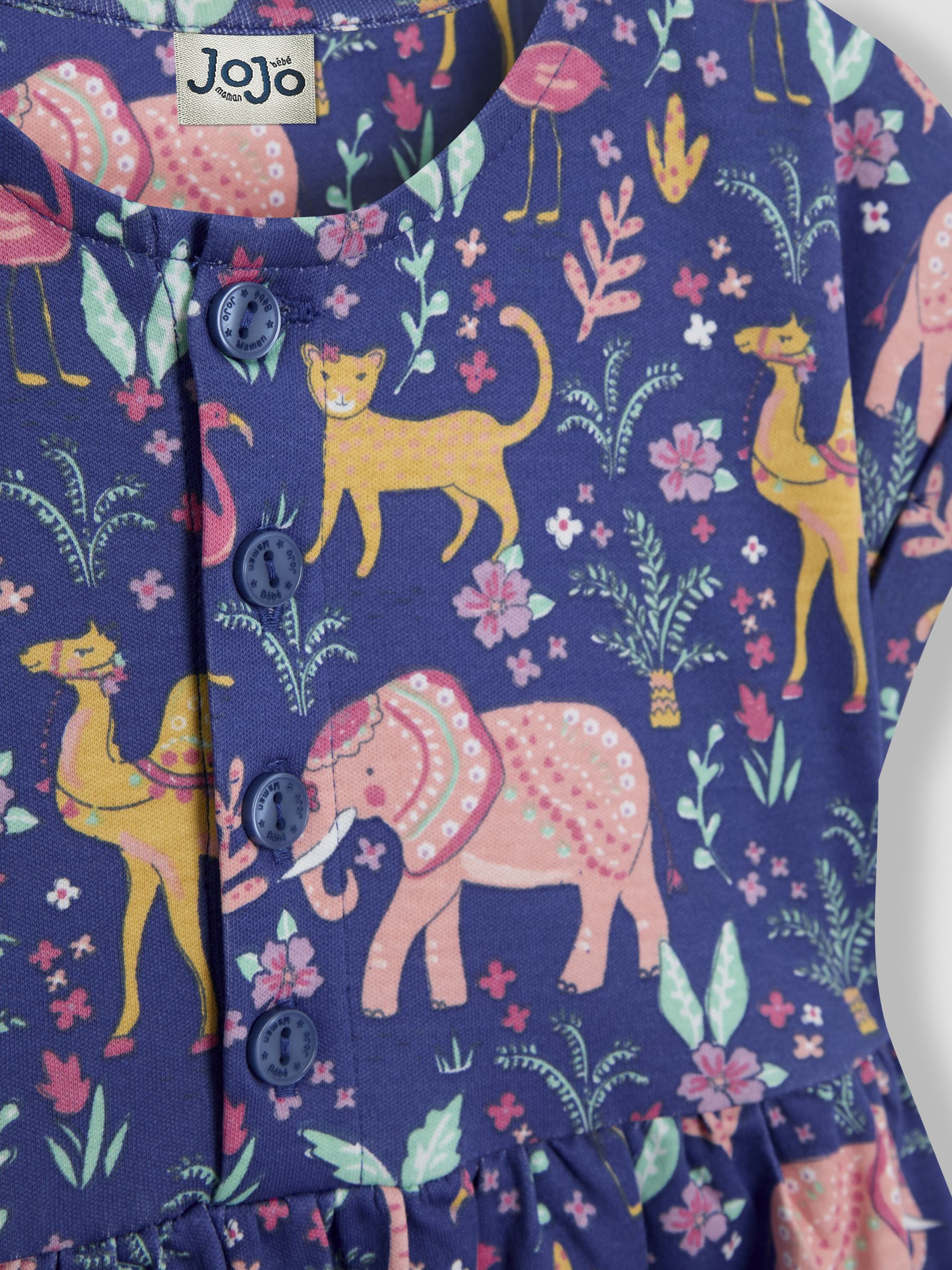 Cornflower Blue Safari Animals Button Front Dress - Image 3 of 3