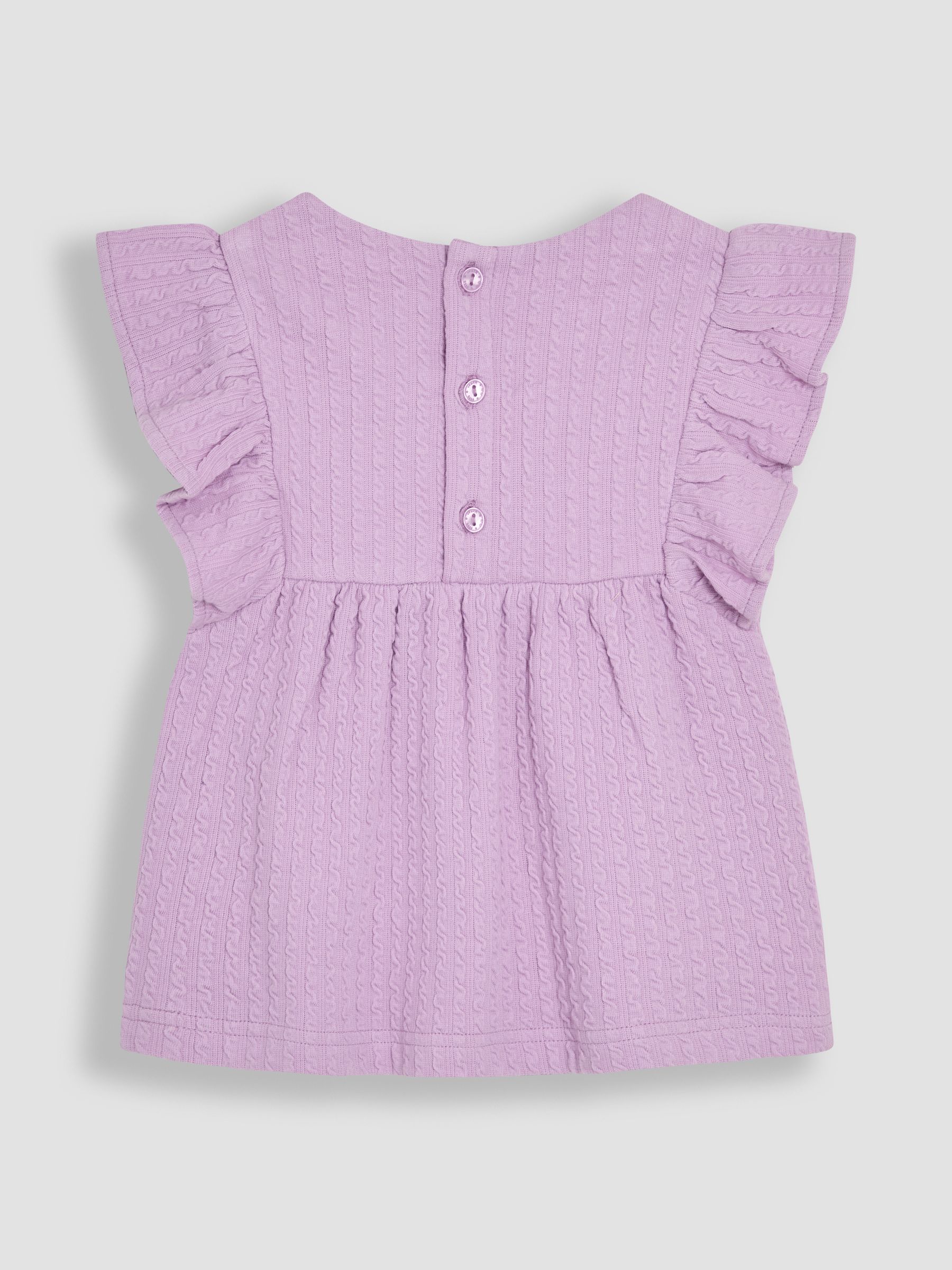 Lilac Purple Unicorn Appliqué Flutter Sleeve T-Shirt - Image 2 of 3